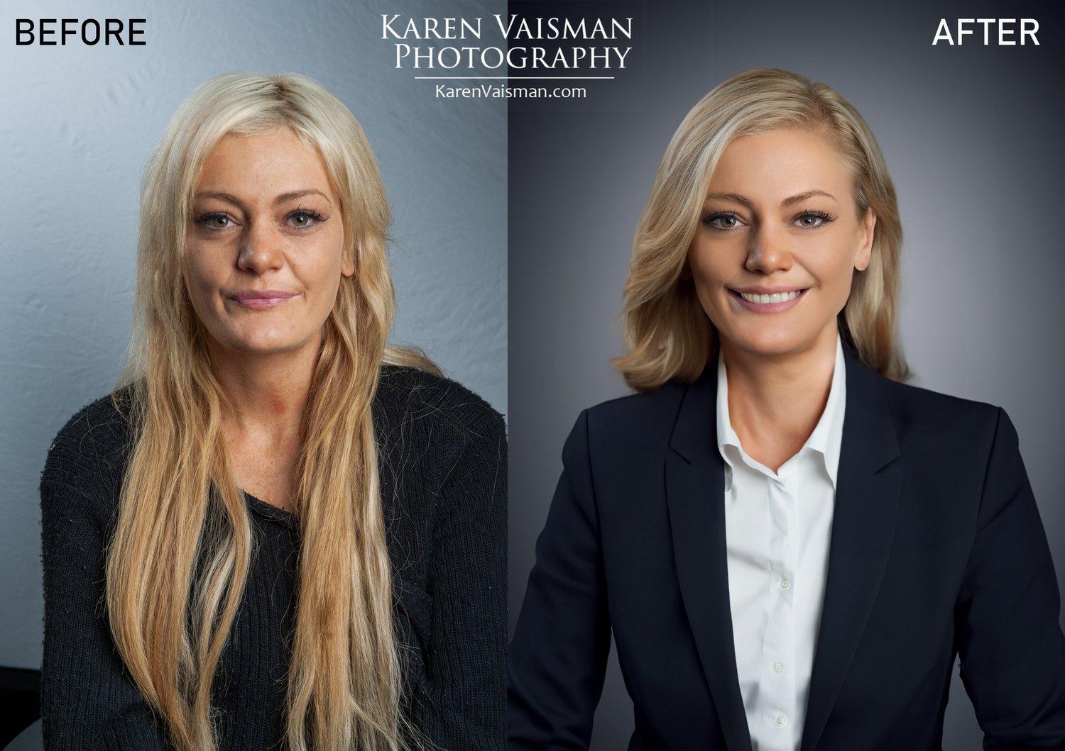 Professional retouching before and after by Karen Vaisman — Master Retouch Artist