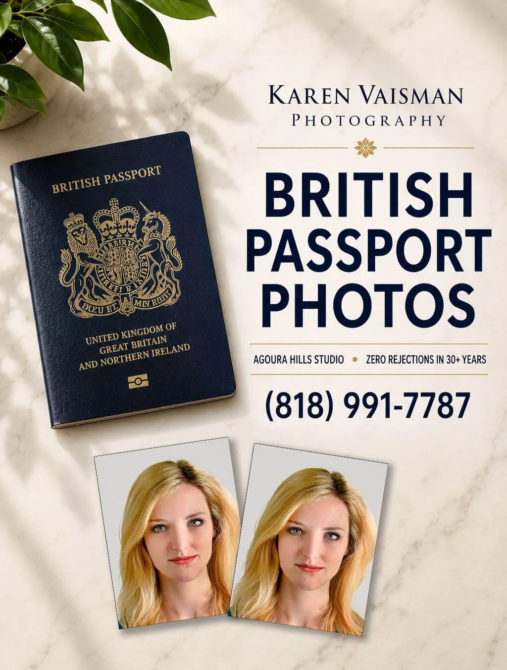 British Passport Photos Los Angeles Karen Vaisman Photography