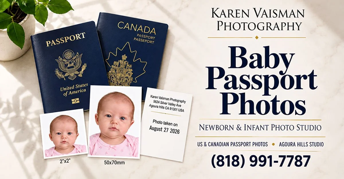Baby passport photos Los Angeles — newborn and infant passport photos, US and Canadian, Karen Vaisman Photography