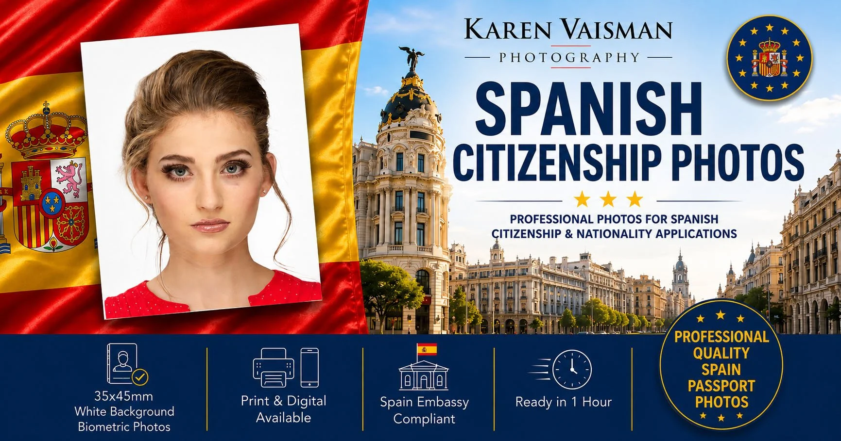 Spanish Citizenship Photos - Karen Vaisman Photography Spanish Visa Photos