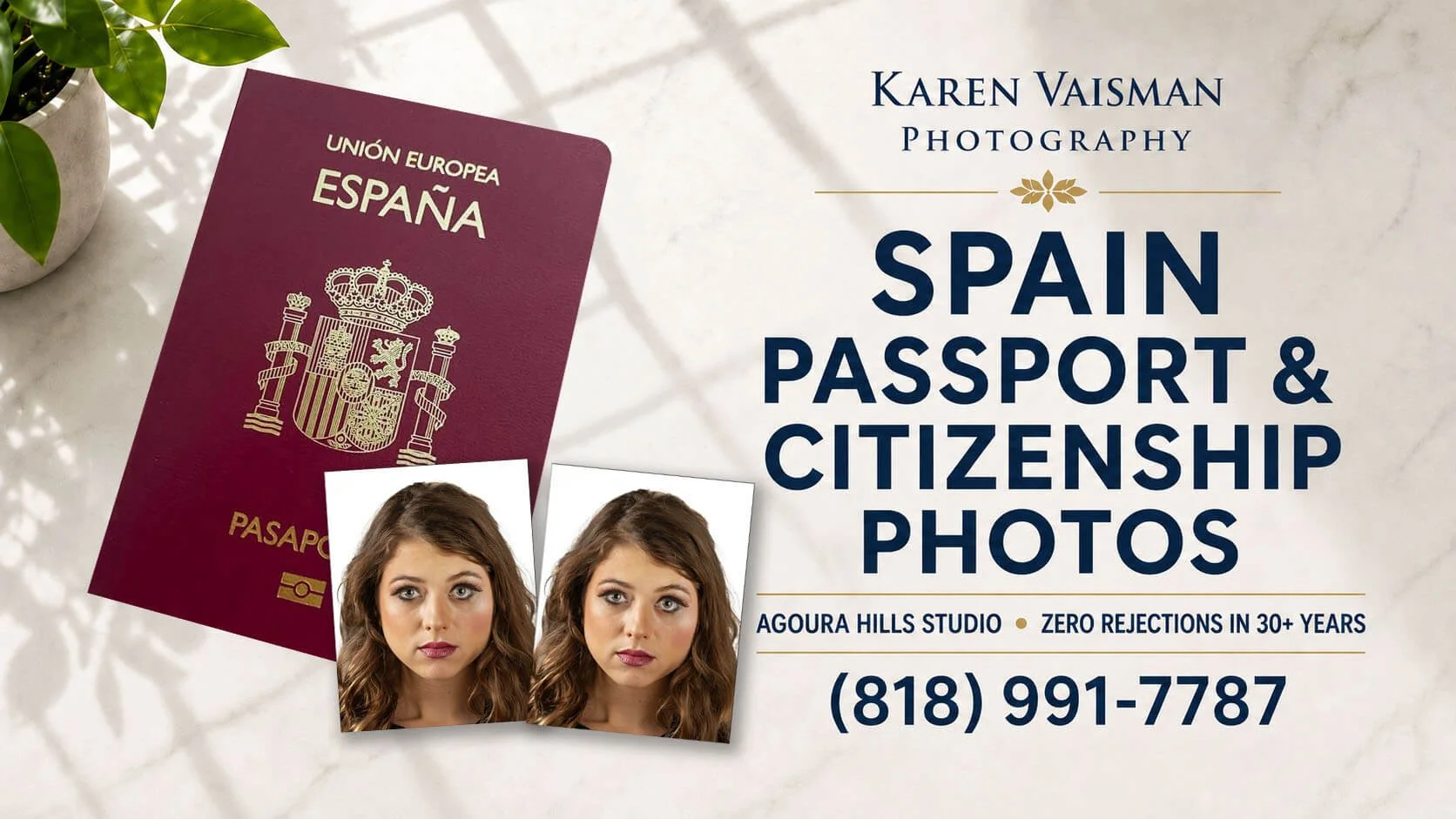 Spain Passport Photo Spain Visa Photo Spain Citizenship PHoto  Karen Vaisman Photography