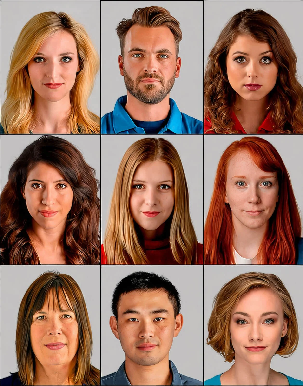 German passport and visa photos Los Angeles — Karen Vaisman Photography sample results grid