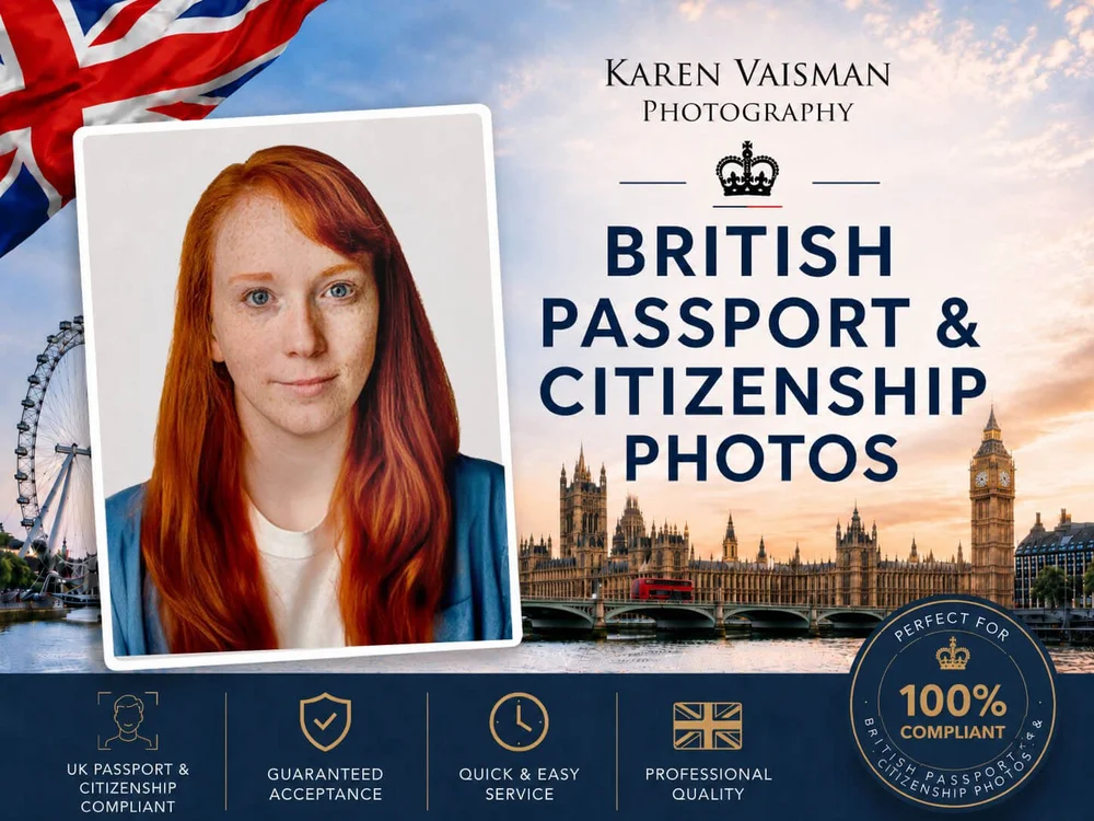 British passport and citizenship photos Los Angeles — Karen Vaisman Photography