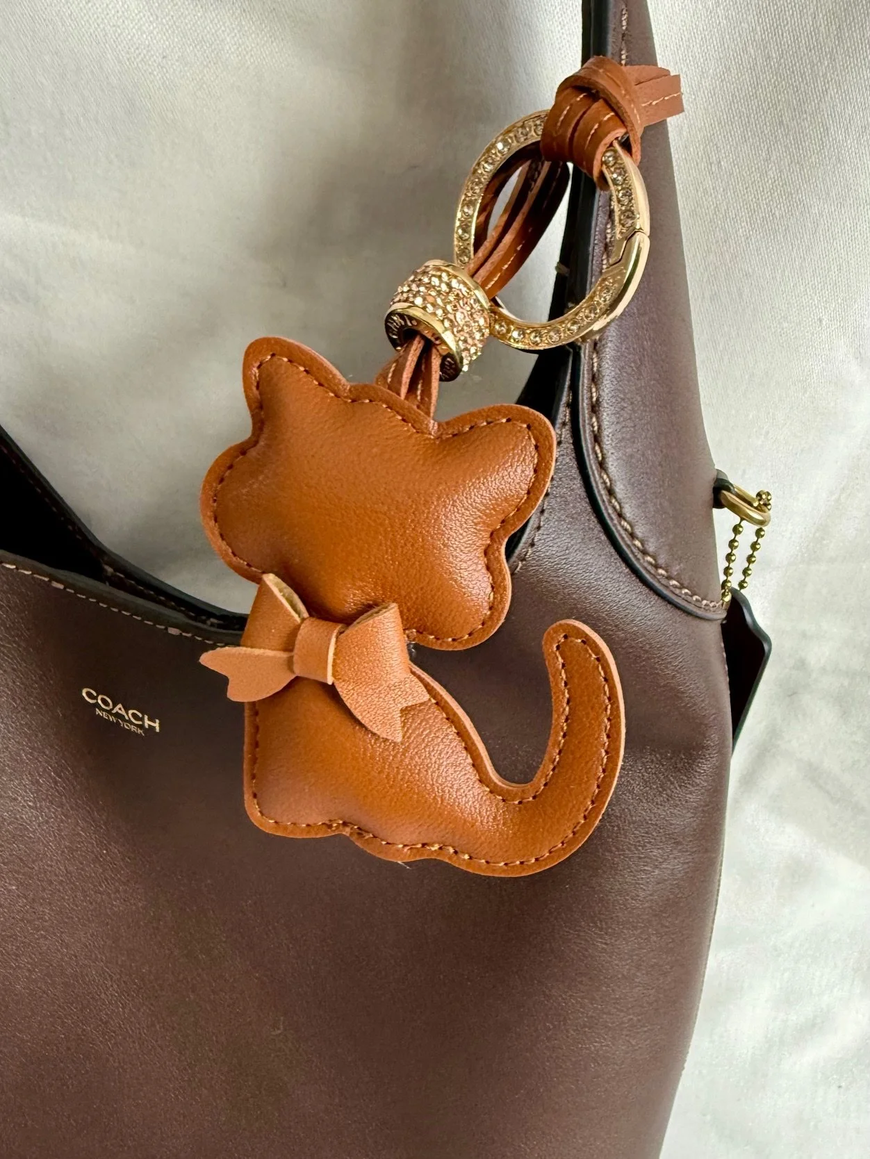 Tan Cat Bag Charm