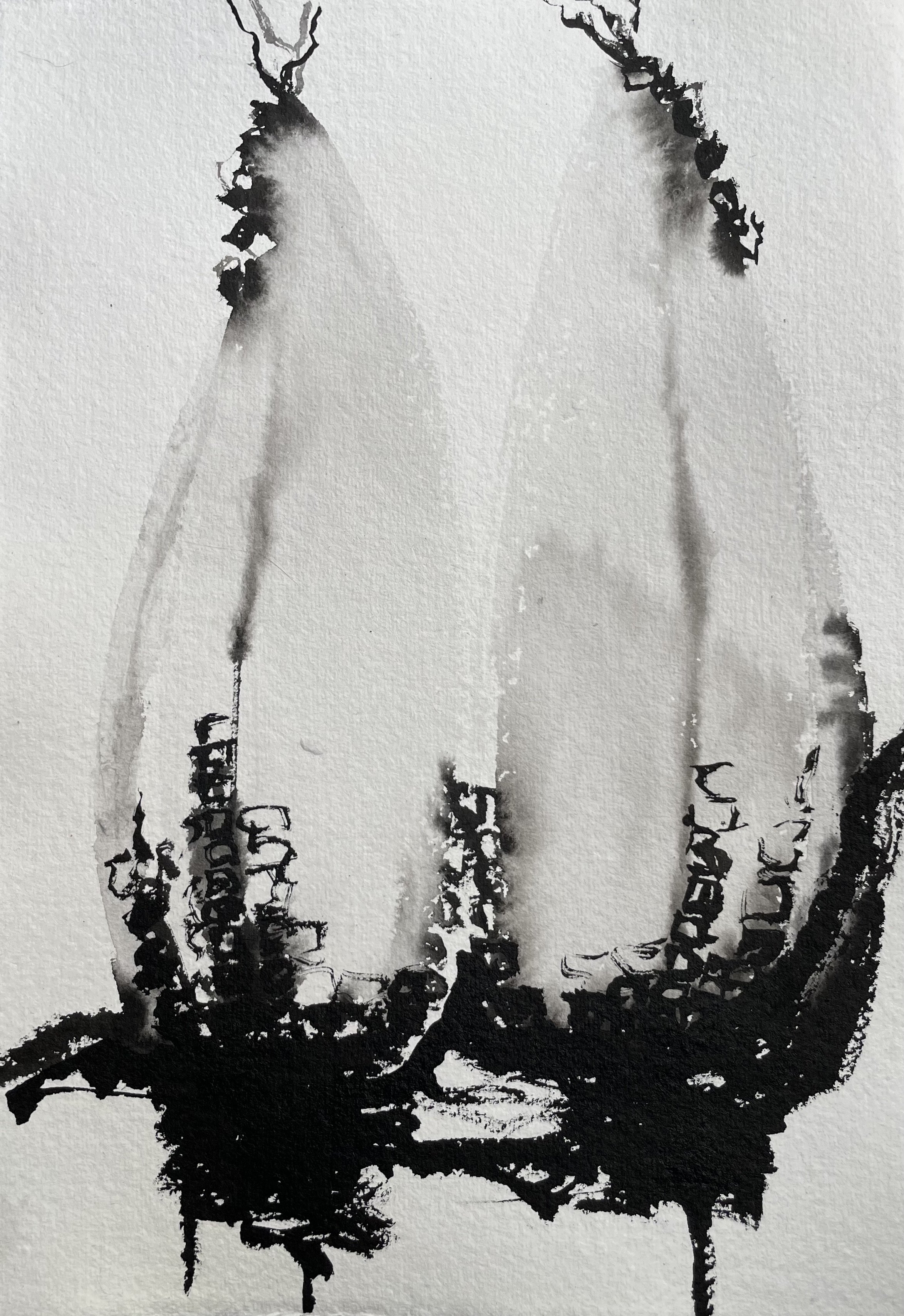 Corn - Japanese ink painting