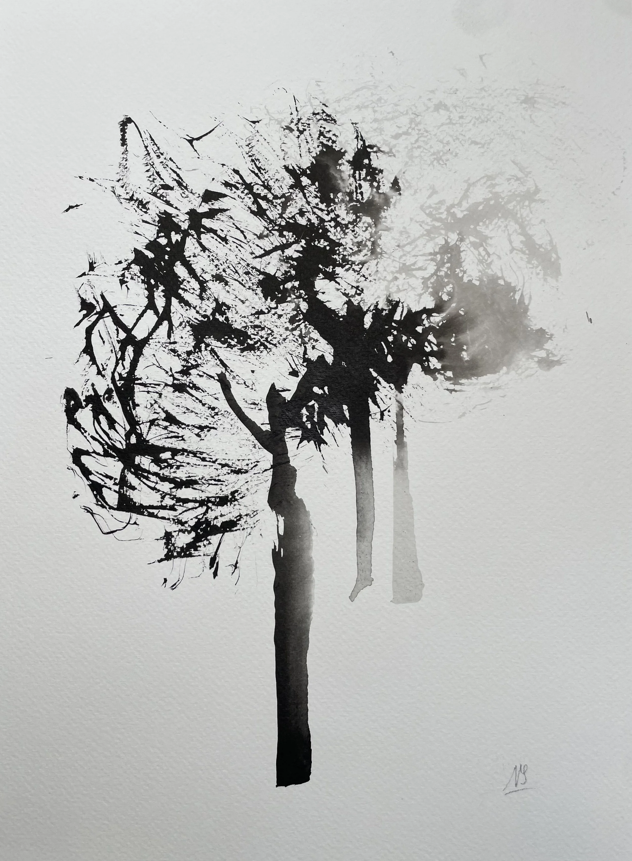 Ink painting tree by Vivienne Schadinsky