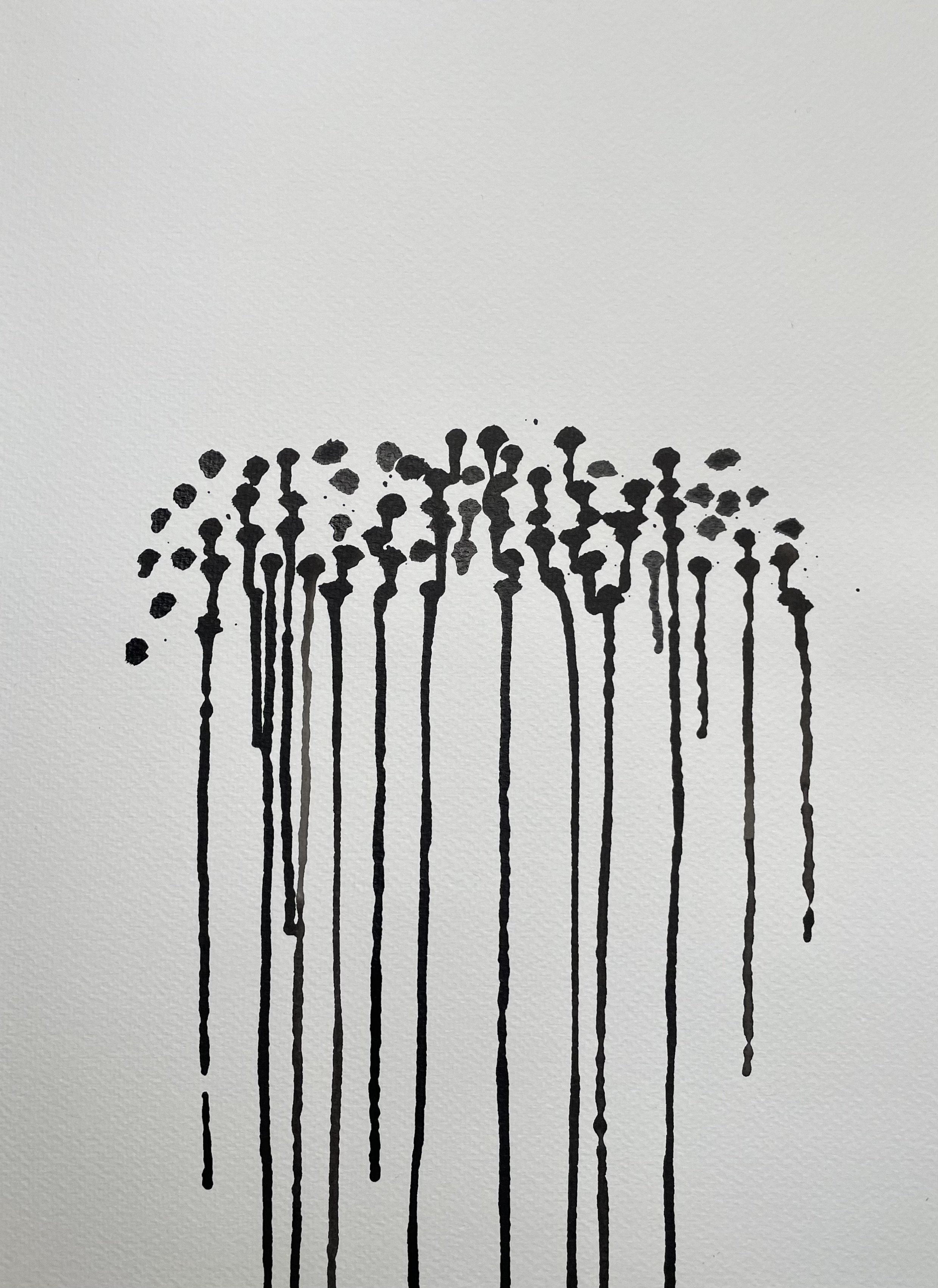 Enoki mushrooms - Japanese ink painting
