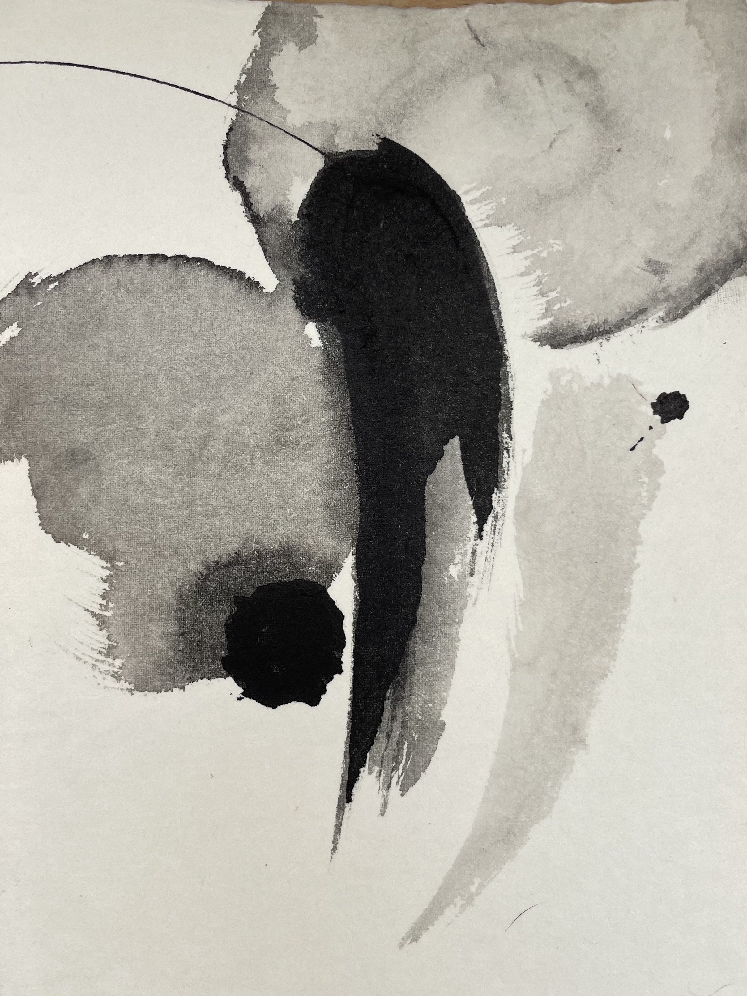 Snow pea - Japanese ink painting