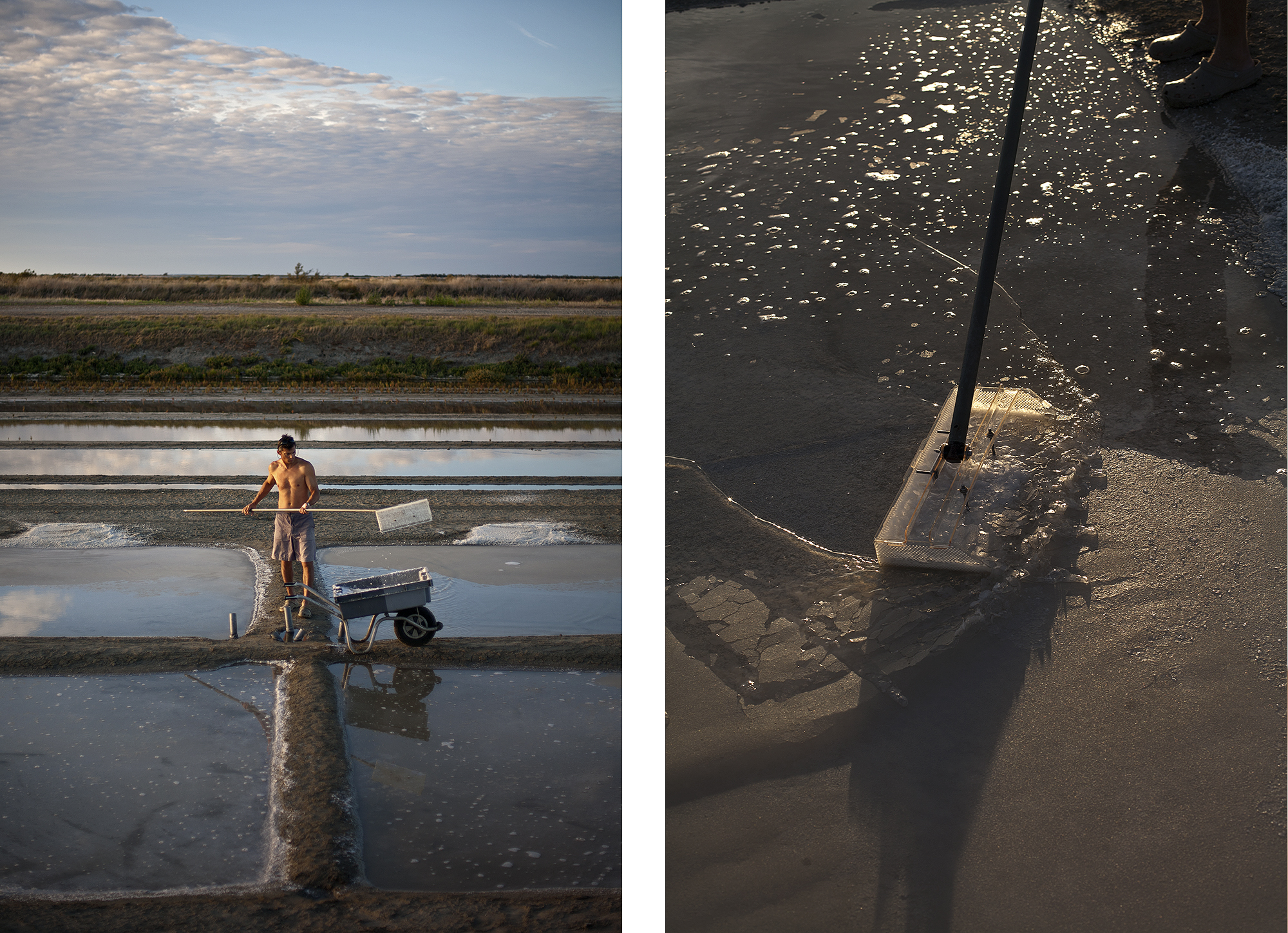Emmanuel Mercier working on his salt fields
