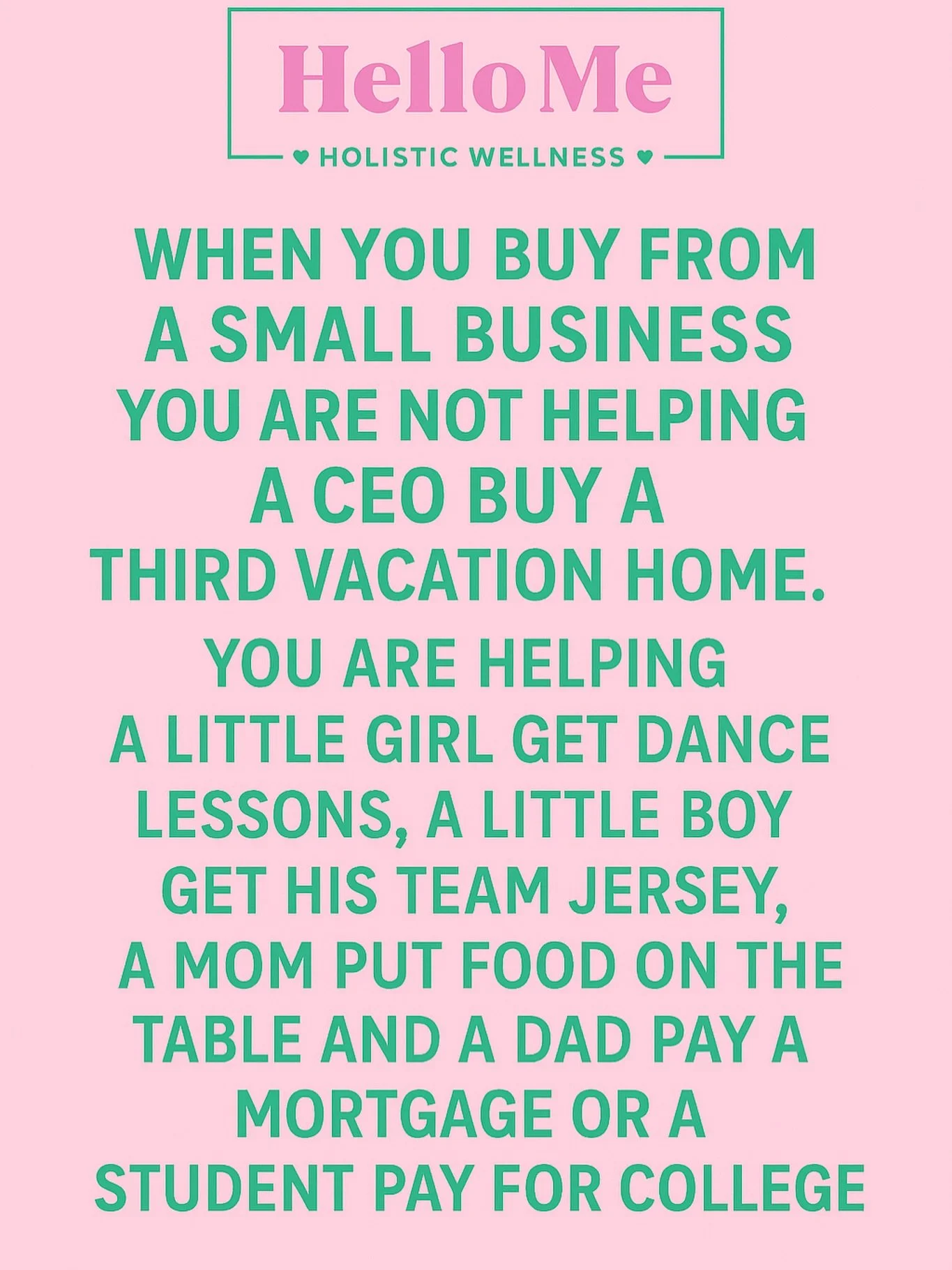 T&auml;m&auml; somessa py&ouml;riv&auml; teksti ei voisi olla enemm&auml;n totta. N&auml;inh&auml;n se on.

Yritt&auml;j&auml;n p&auml;iv&auml;n&auml; me yritt&auml;j&auml;t kiit&auml;mme teit&auml;. 

Kiitos kun tulette meille hoitoihin, pilatekseen