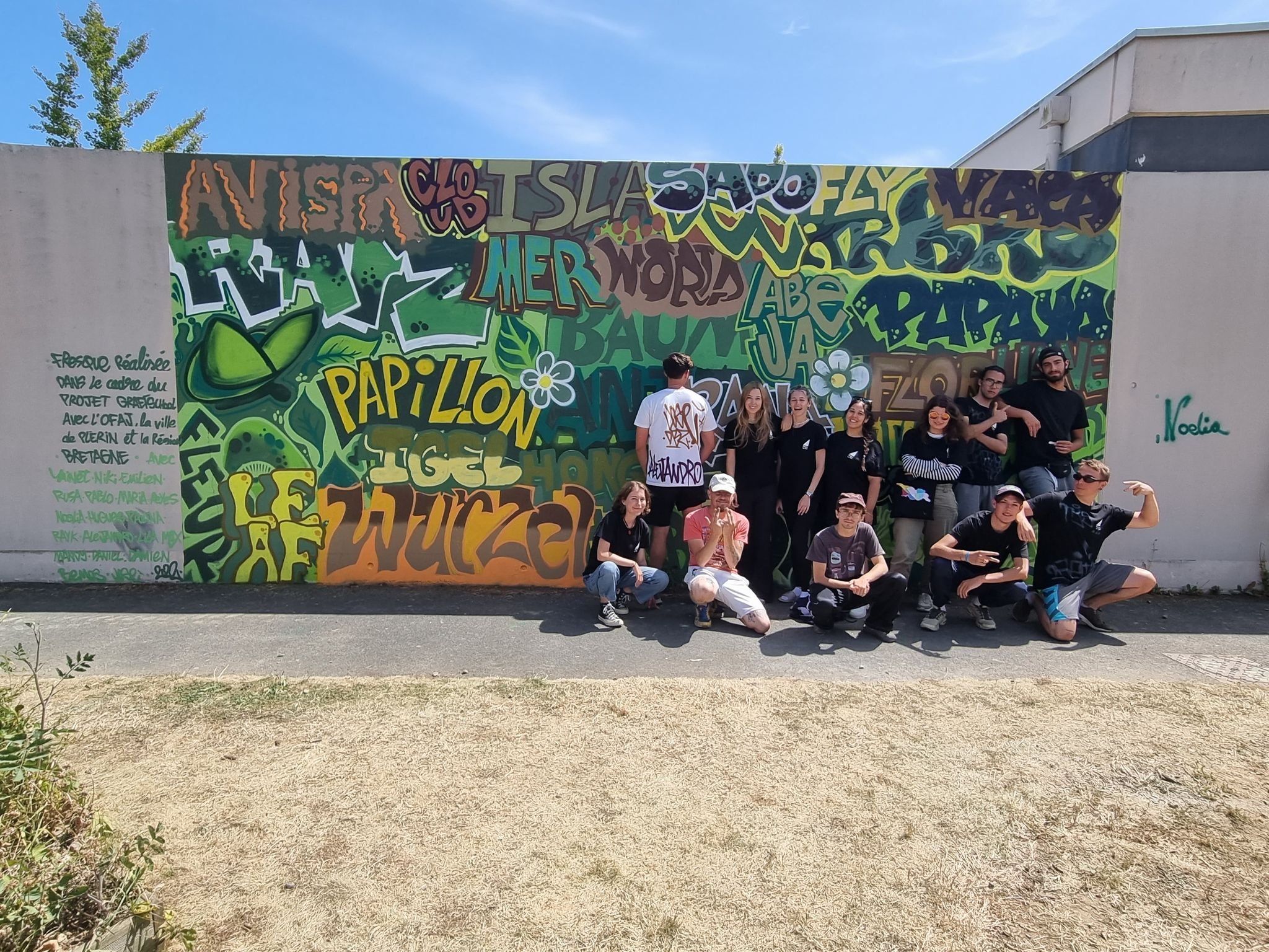 Mur réalisé par des jeunes dans le cadre d'un projet ERASMUS.