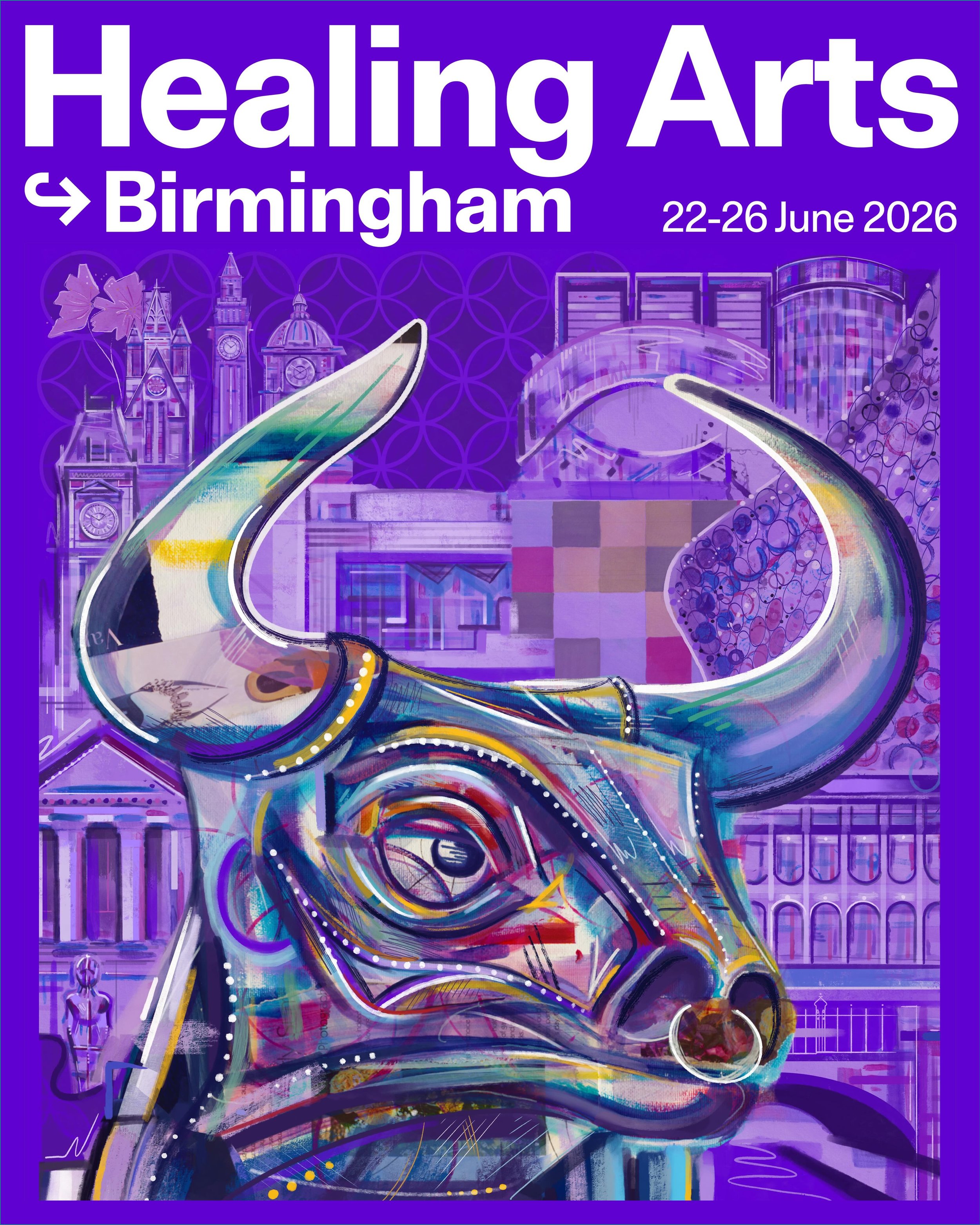 Introducing the official poster for Healing Arts Birmingham!

Created using a mix of gouache paint and pens, with the final details and composition arranged and painted digitally. 

Find out more about the event and the process behind the artwork in 