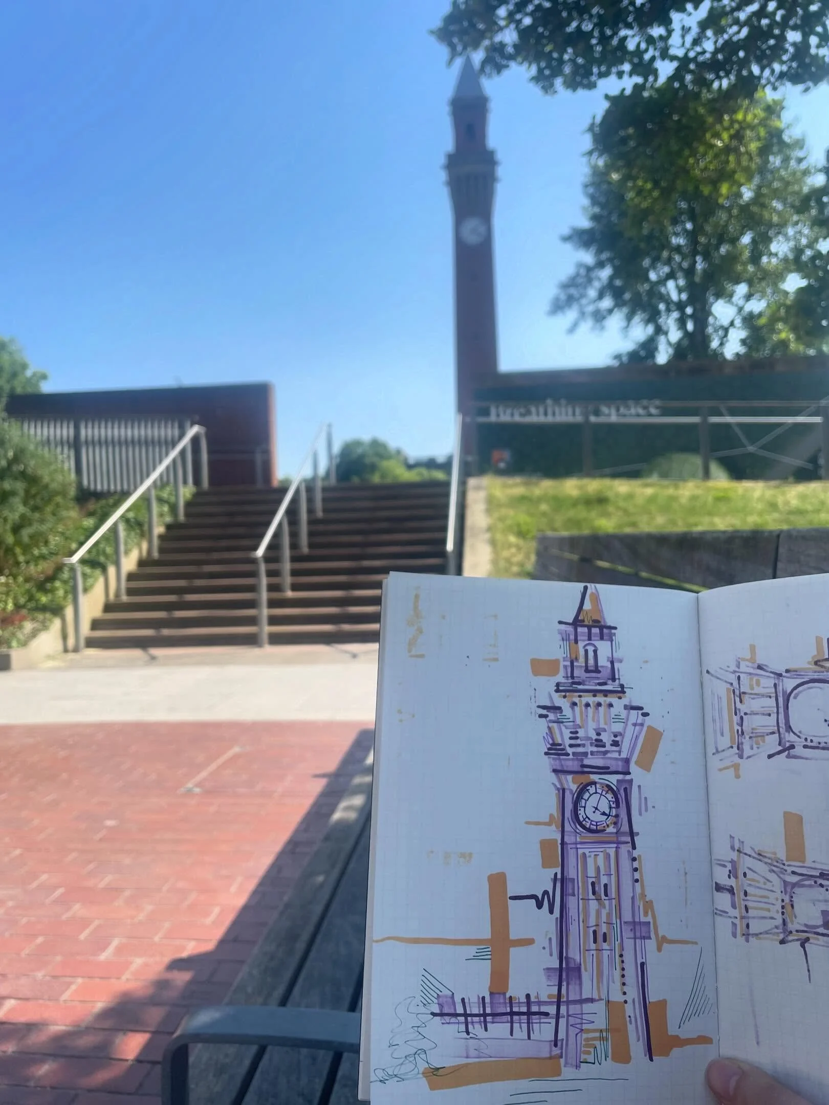 An afternoon in the sun at UoB ☀️This definitely made me miss being a student but has given me plenty of inspiration for a highly requested piece!