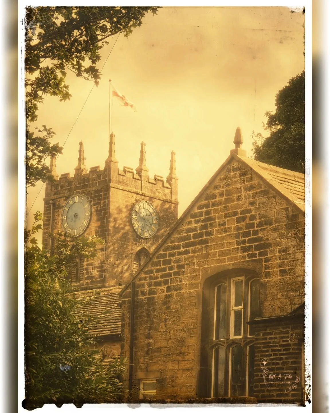 I love capturing St. Michael's and All Angels church.  But as many times as I've made a photo of it, it wasn't until recently that I realized none of the clock faces have hands!  Turns out they are being restored by the same company that restored Big