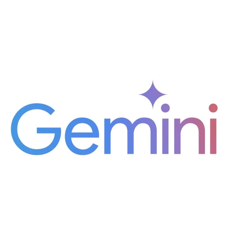 The word "Gemini" in blue and purple gradient text with a small star and two dots representing the Gemini zodiac sign.