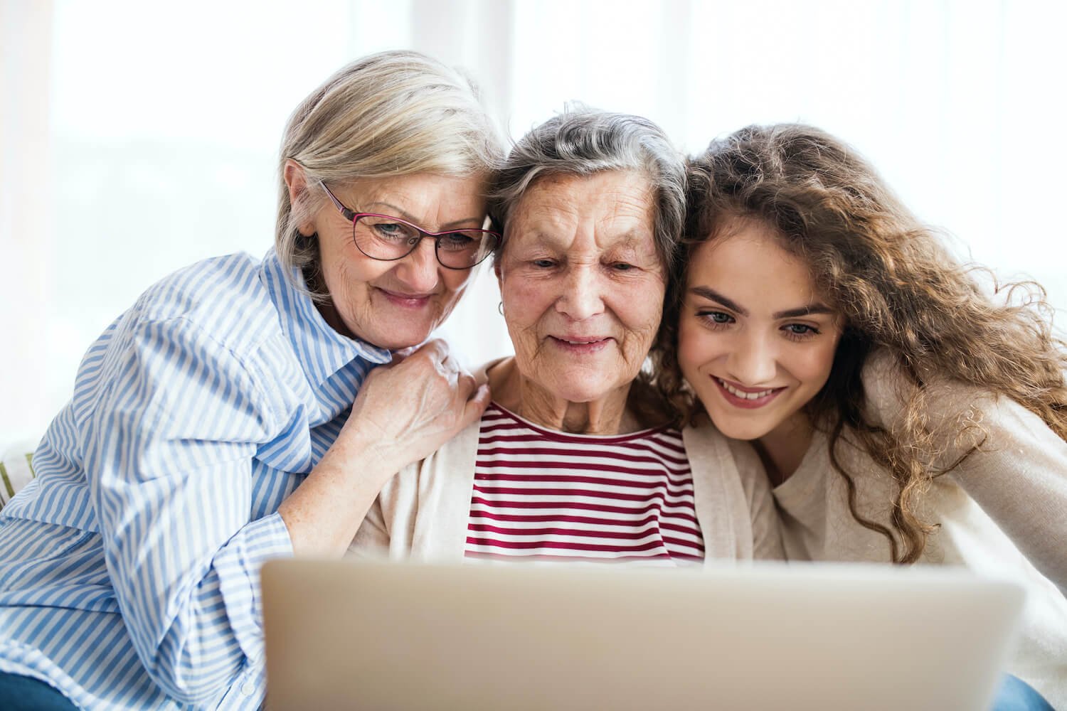 three generations of women