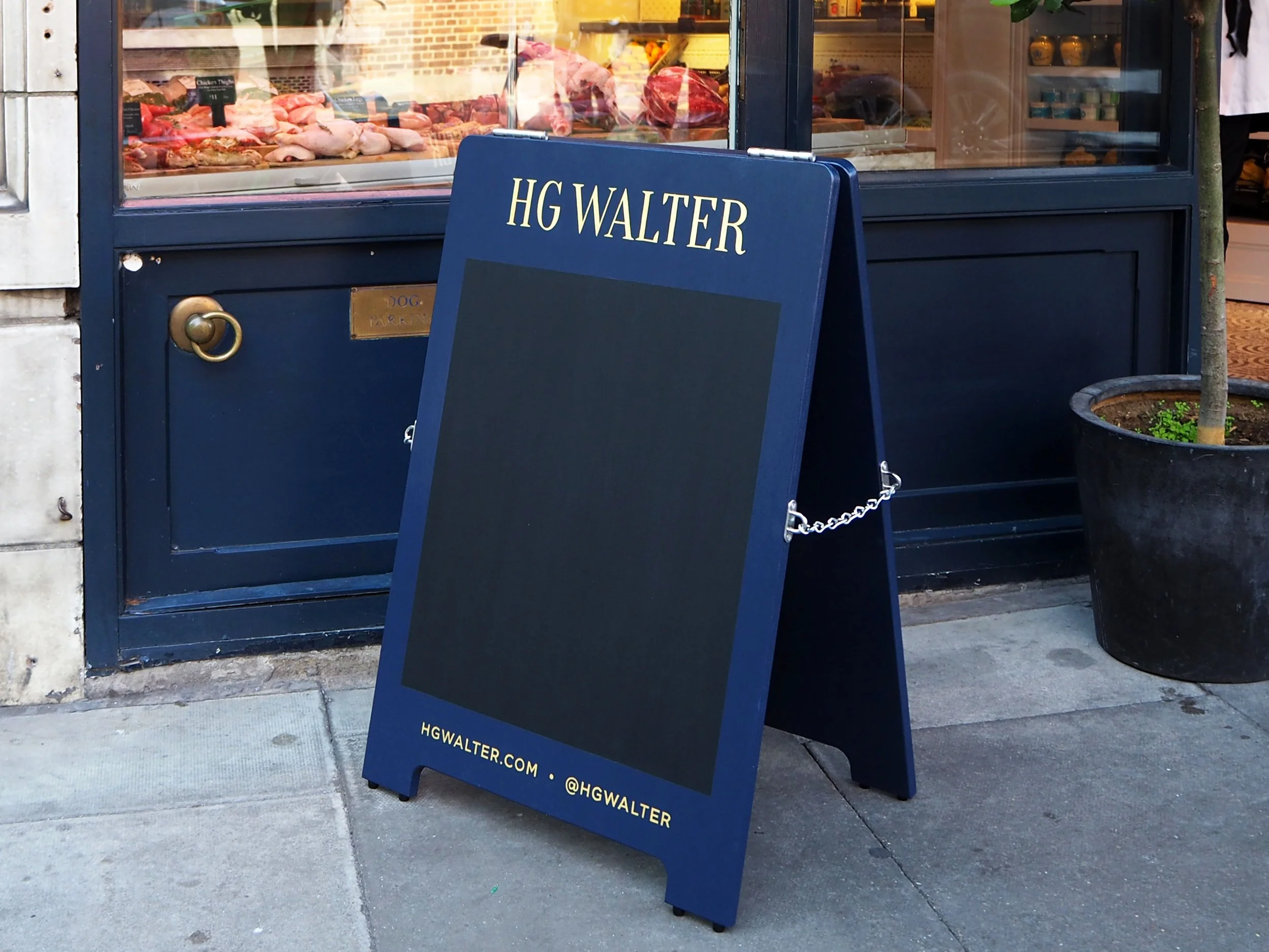 A-board fabrication, design and signwriting for HG Walter Butchers