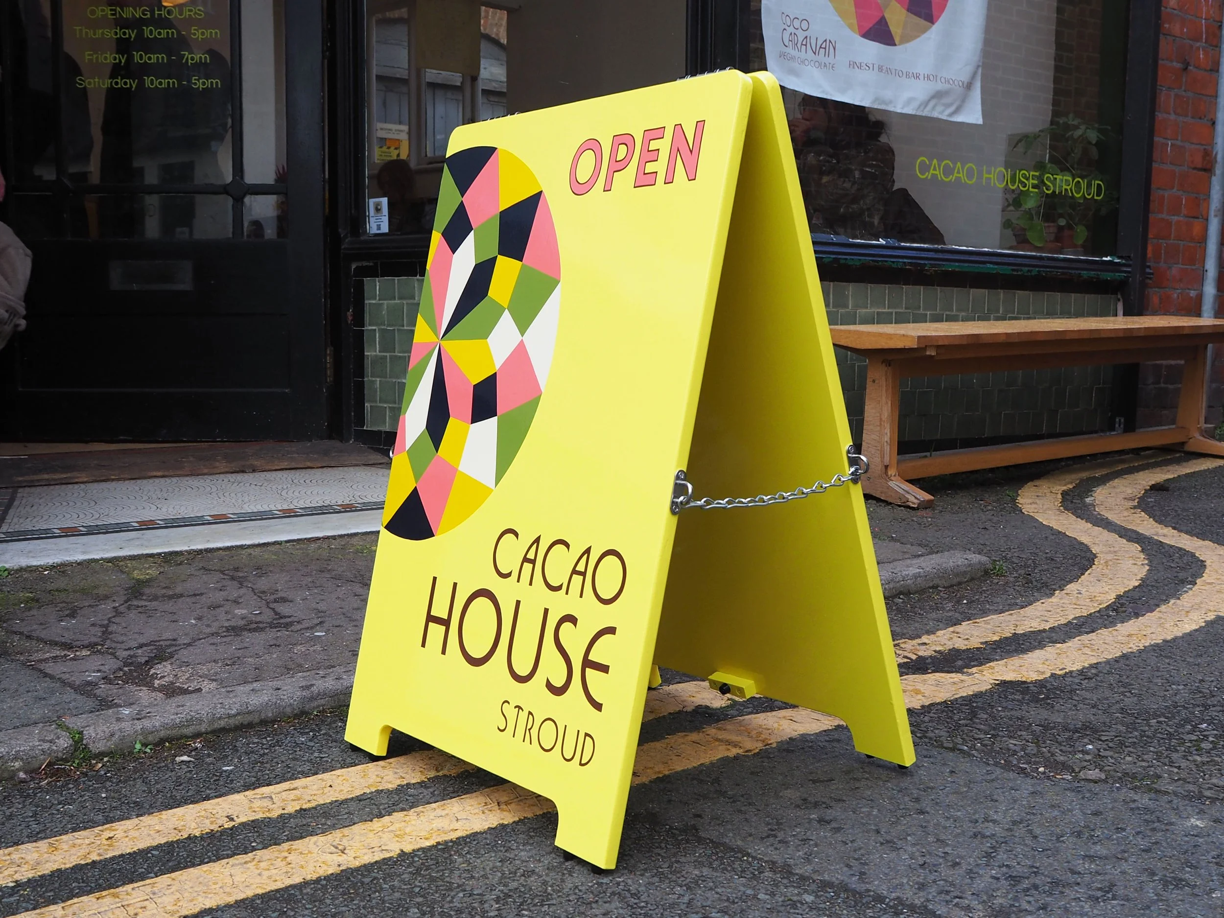 A-board for Cacao House Stroud