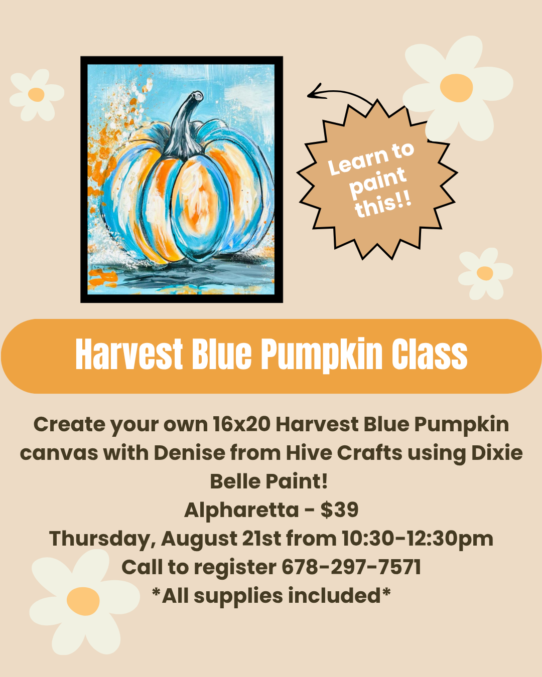 Harvest Blue Pumpkin Class
