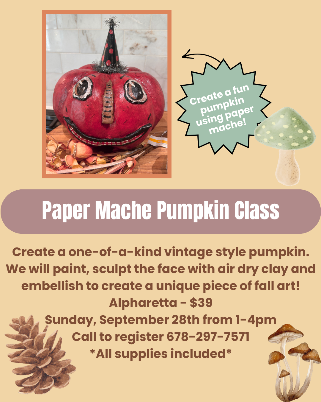 Paper Mache Pumpkin Class