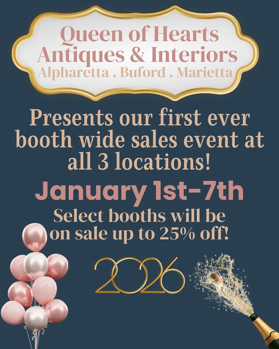🚨 Booth Wide Sales Event 🚨

Starting tomorrow at all three locations ➡️ Alpharetta, Buford &amp; Marietta ➡️ select booths will be on sale up to 25% off!!

It&rsquo;s the perfect time to stroll the aisles, discover something special, and snag a dea