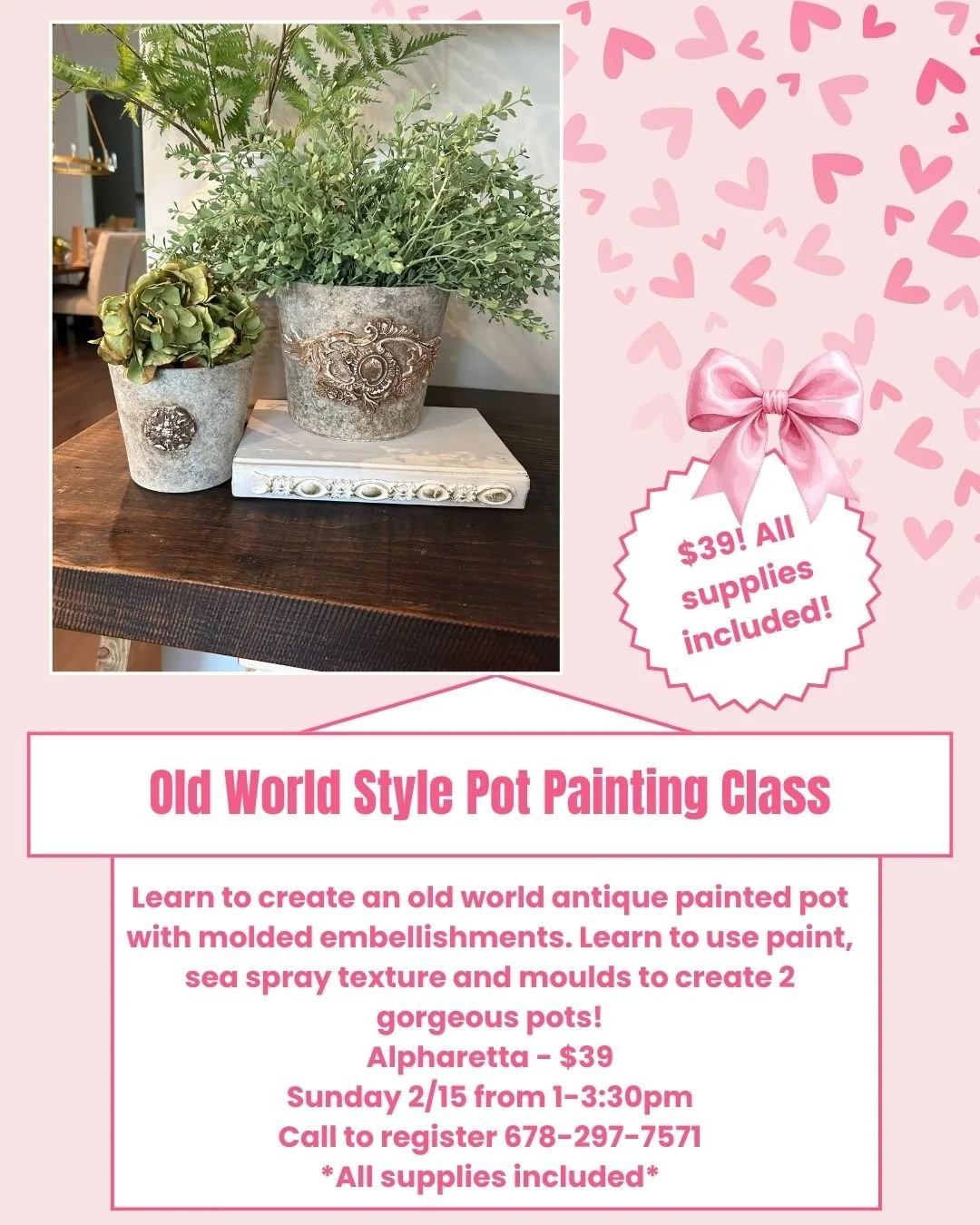 Old World Style Pot Painting Class