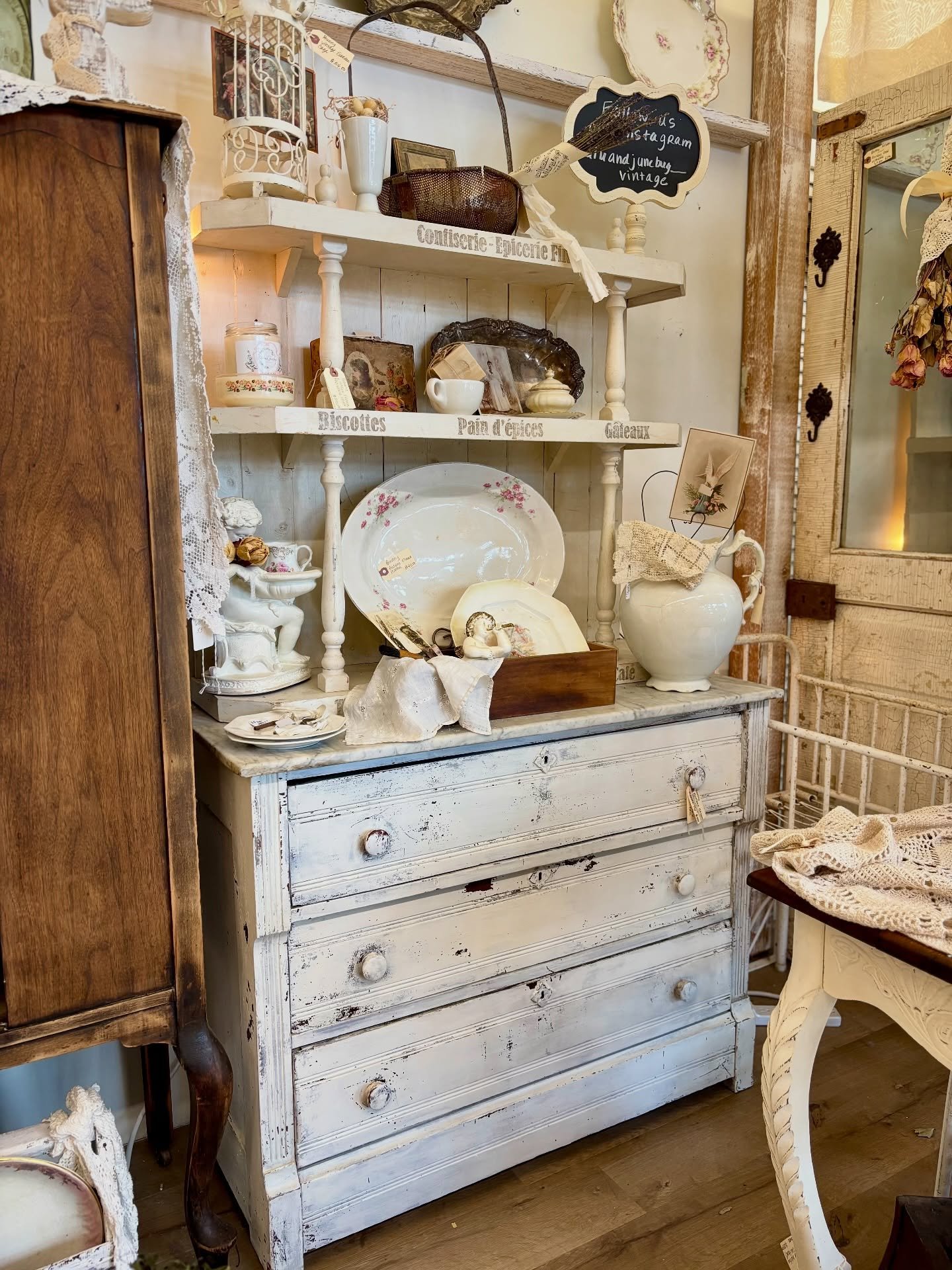 A softer side of French Country 🌸 MARIETTA is full of fresh, collected beauty tonight.

Pastels, florals, delicate details, and those little pieces that make a space feel sweet and lived in. From charming wicker and painted finishes to toile pattern