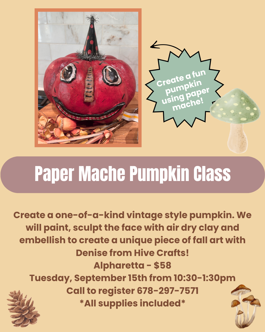 Paper Mache Pumpkin Class