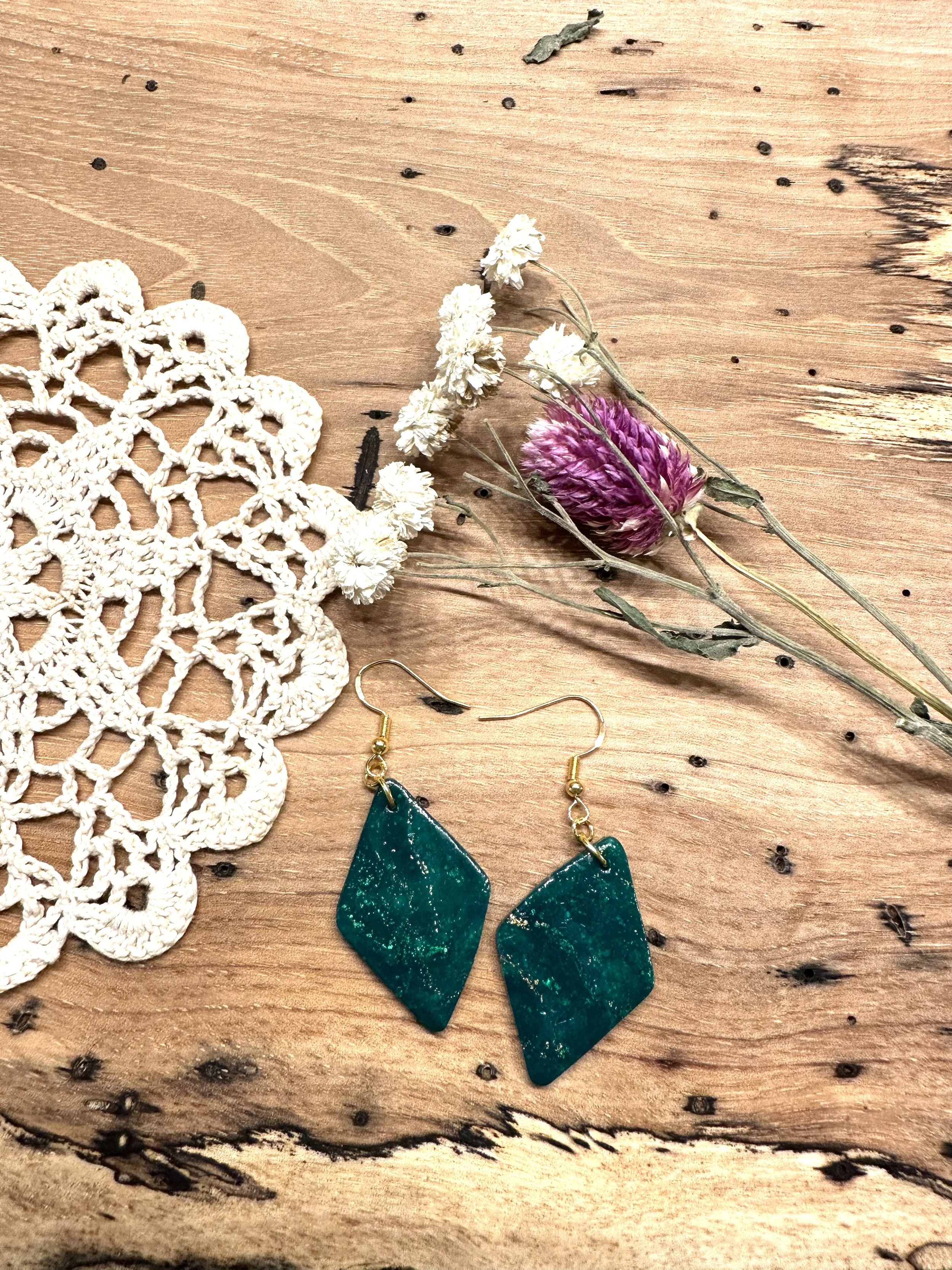 Emerald Diamond with Gold Shimmer - Large