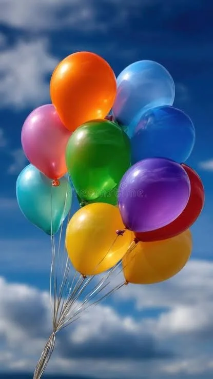 Party balloons with helium