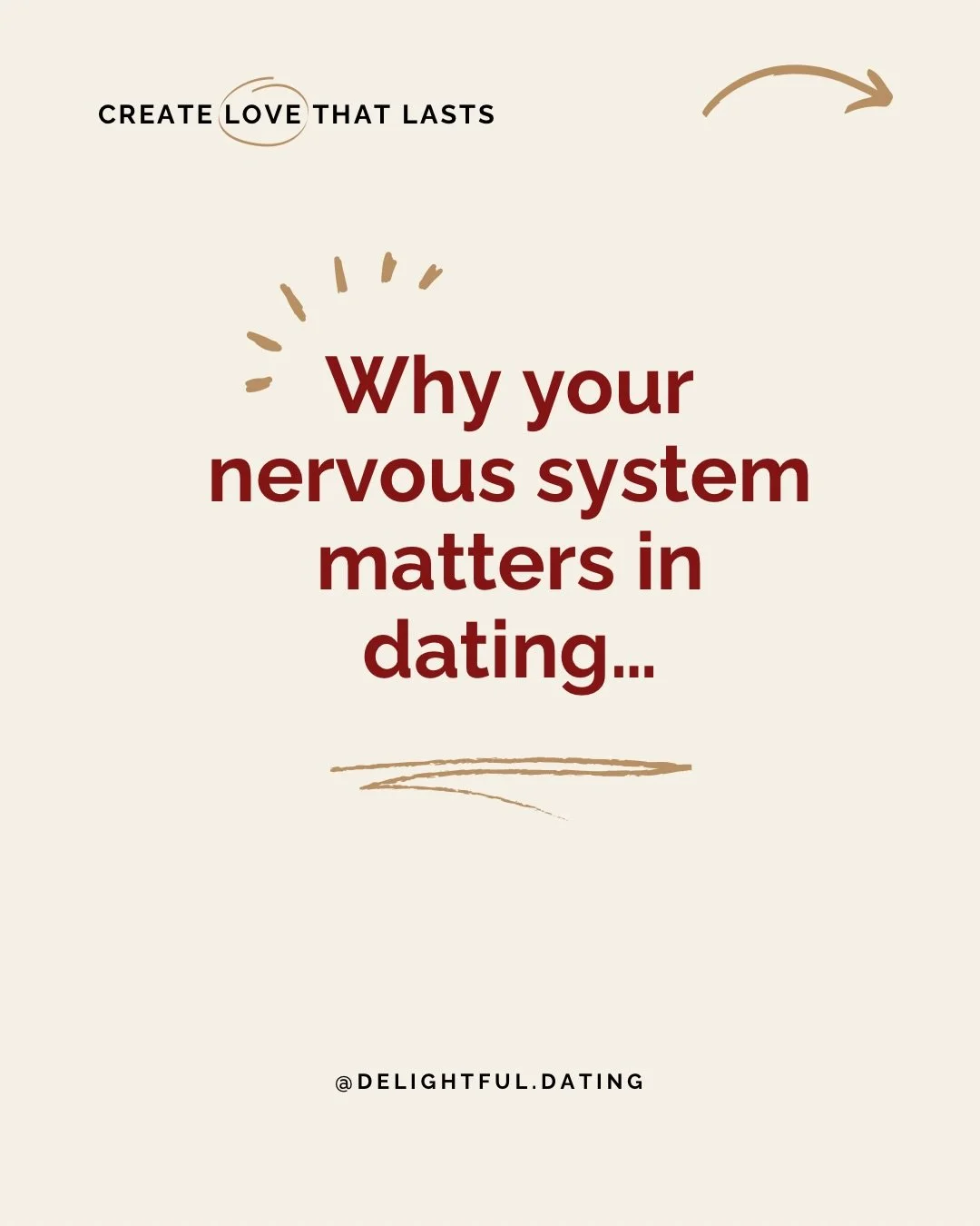 Your nervous system plays such a vital role in dating. 

If you are used to being in a flight or fight state your nervous system is used to being in an out of control state. This means that you might constantly chase unavailable people or sabotage he