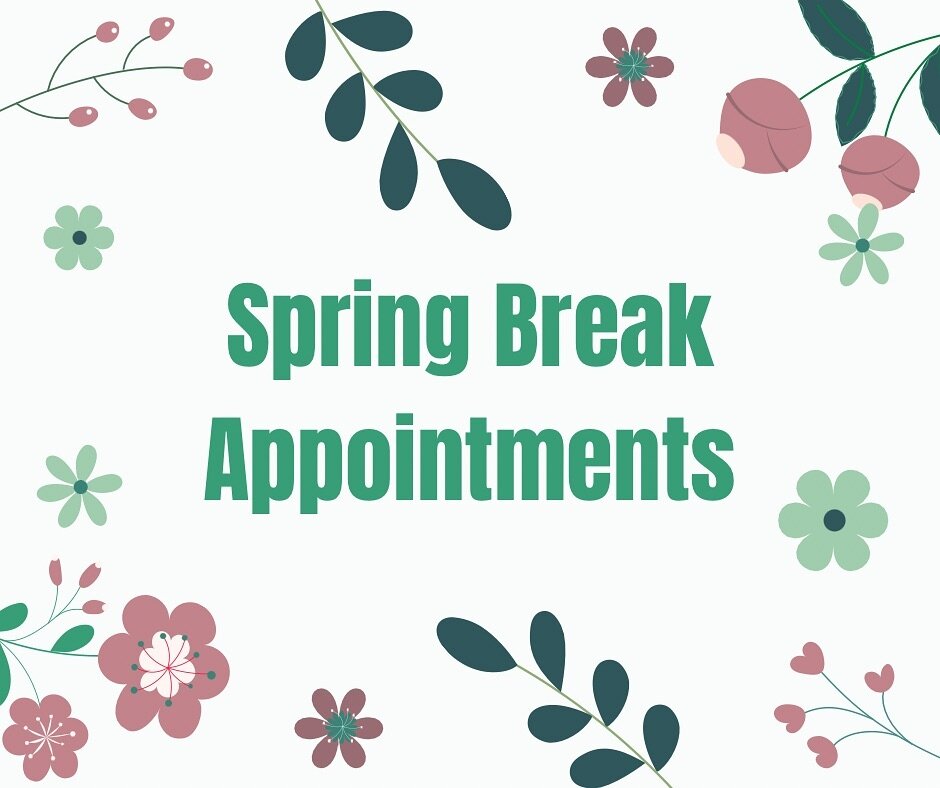 We have a few appointments left this week to have you or your kids seen during Spring Break! Call our office to schedule 918-559-3257 or use the link in our bio to book online! 

Our office hours are Monday-Thursday 7:30-12:00 and 1:00-5:00. 

We can