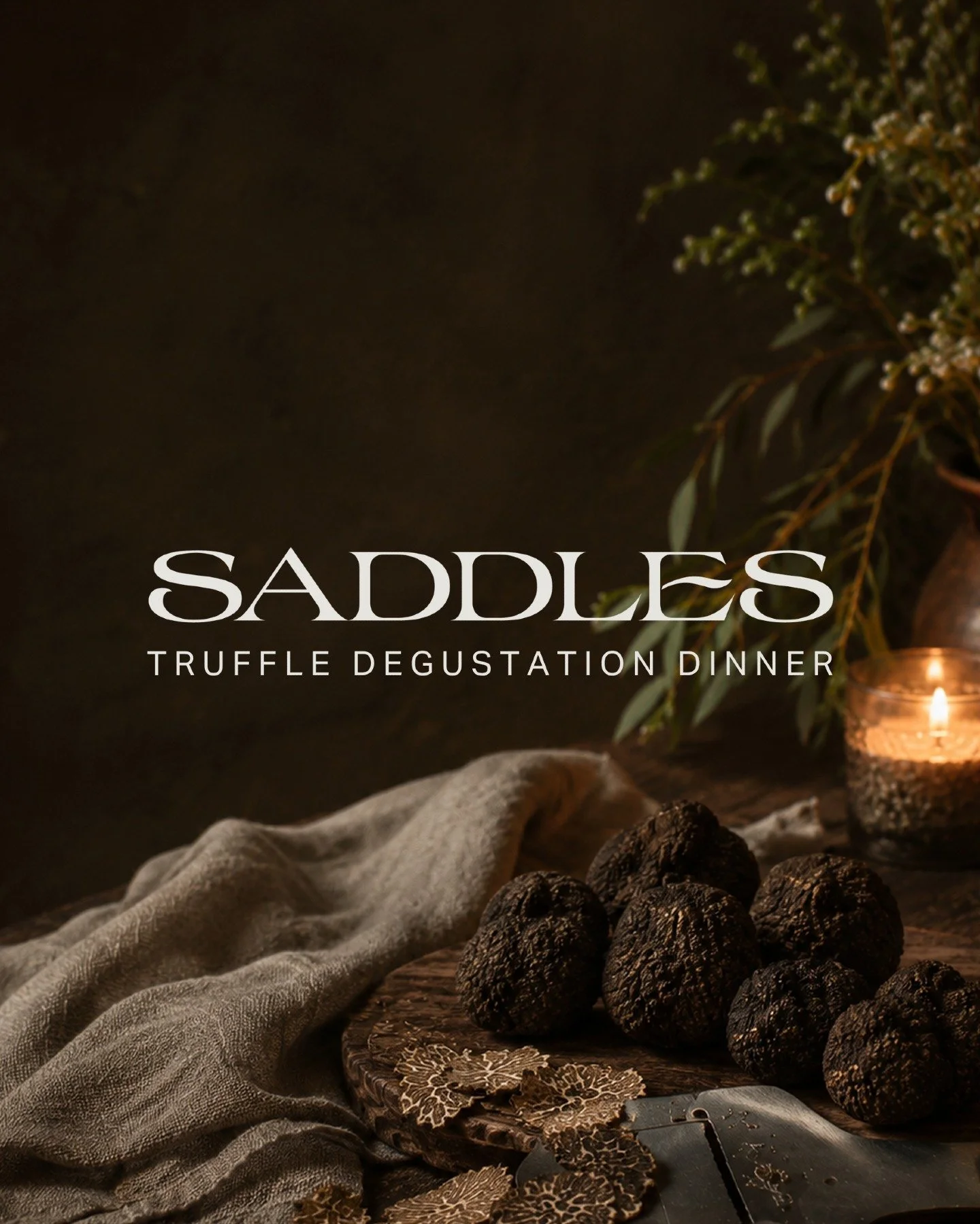 One night only. Dinner at Saddles.

We&rsquo;re opening after dark for an intimate truffle season celebration - five courses, winter bush surrounds, and wines from Lowe Family Wines, with David Lowe at the table. 🍷

Tuesday 23 June | One sitting fro