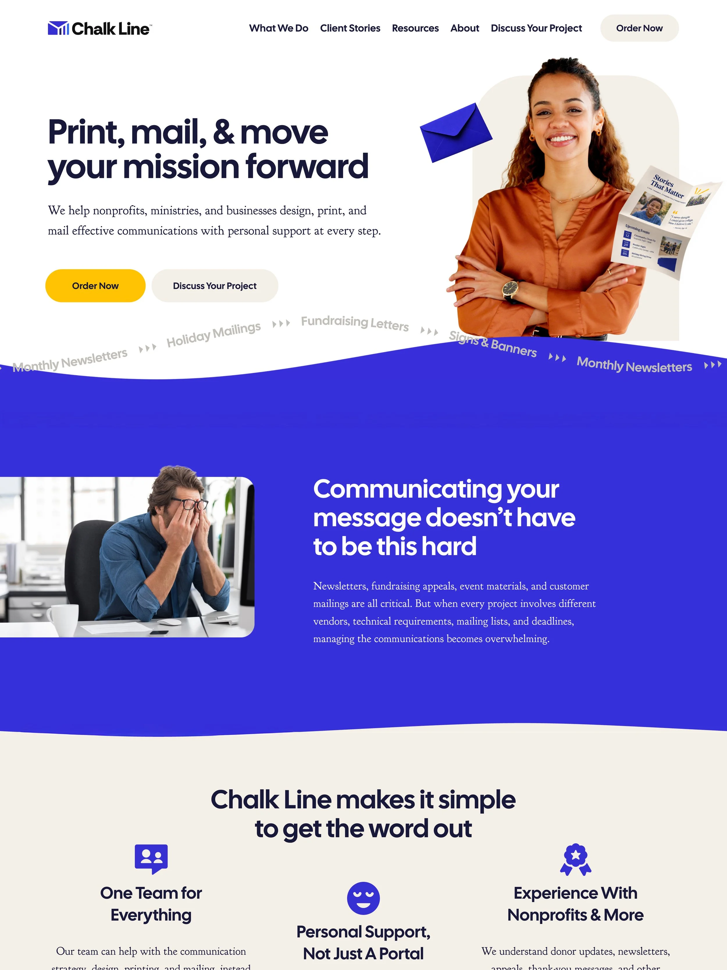 Chalk Line: Printing &amp; Direct Mail Company Website Redesign
