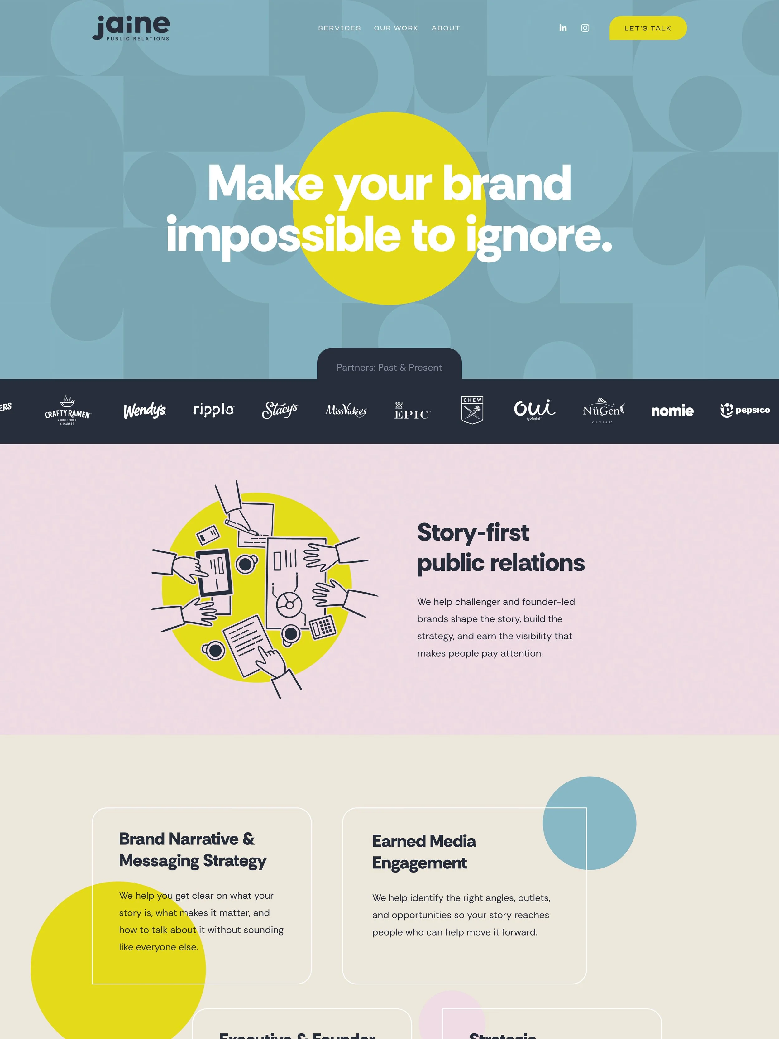 Jaine PR: Public Relations Agency Website Redesign