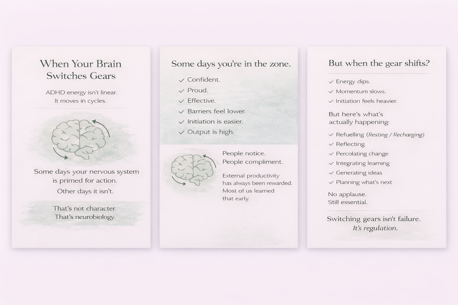 Why its normal for ADHD brains to switch from high gear to low gear suddenly. 