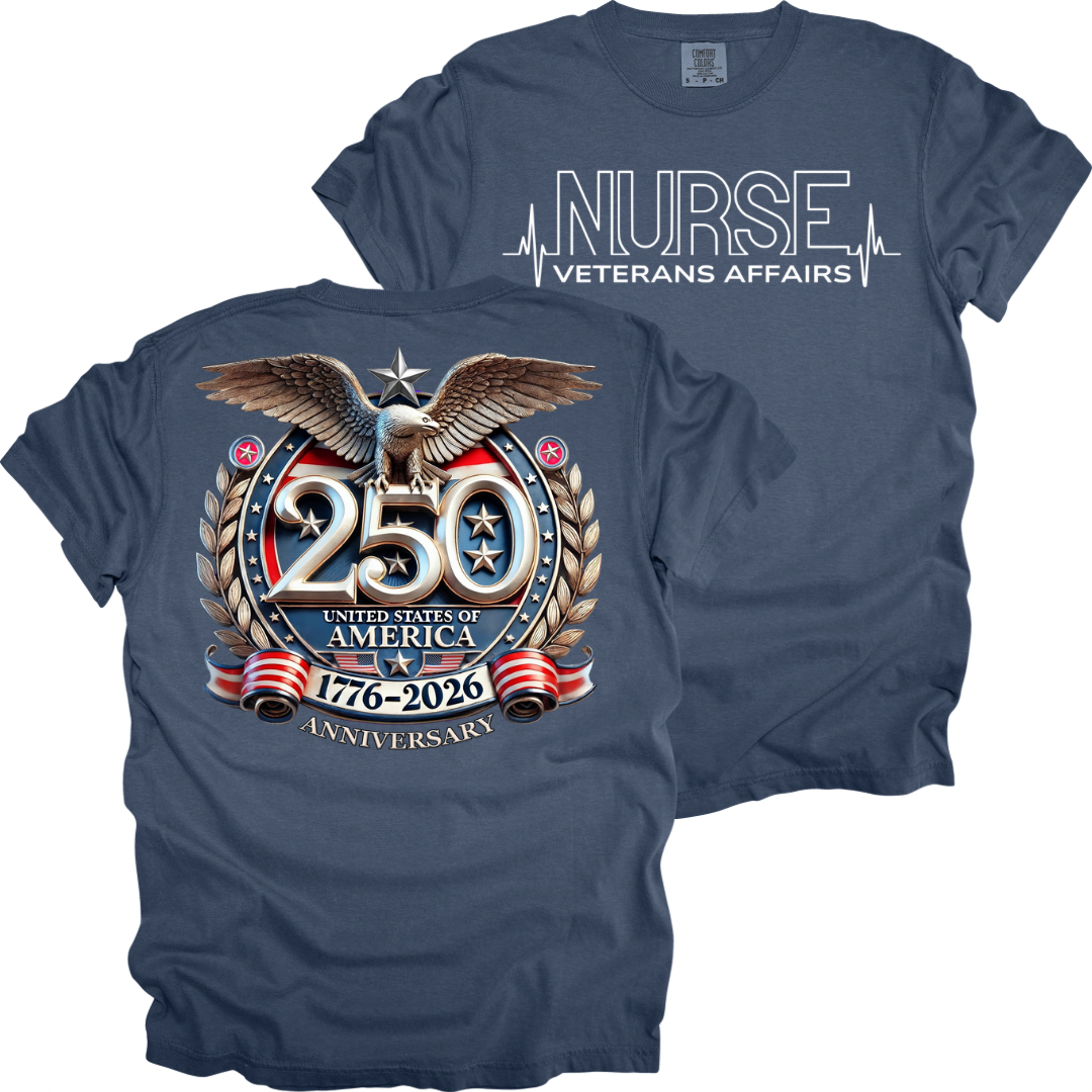 250 America Emblem VA Nurse - Comfort Colors T-Shirt