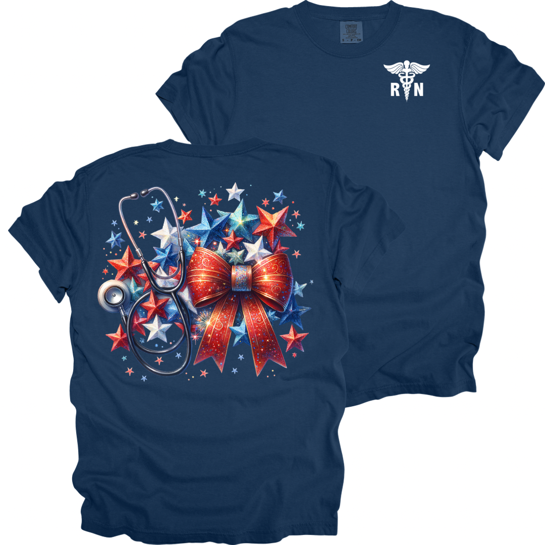 Fireworks with Stethoscope- Comfort Colors T-Shirt