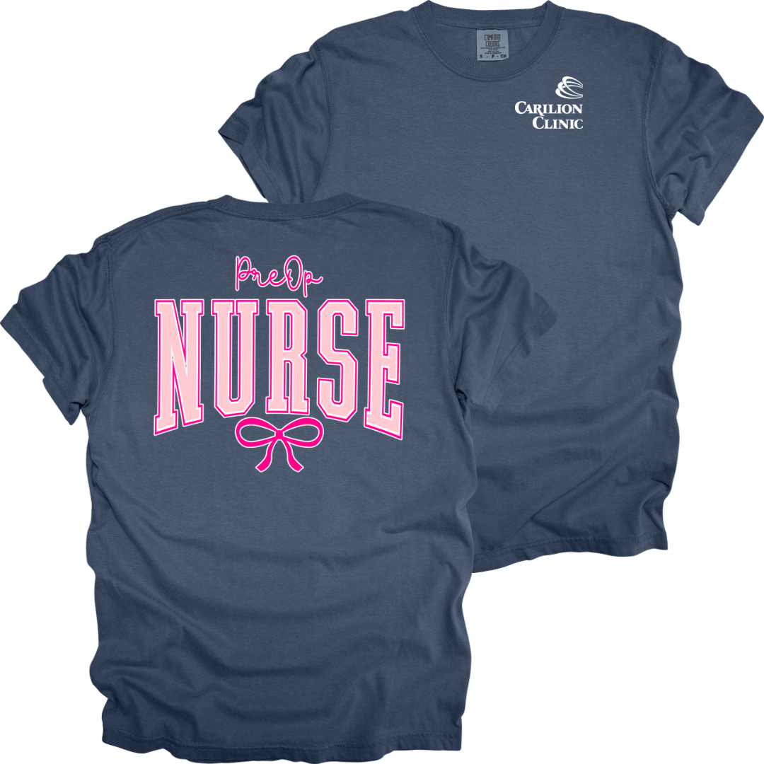 Carilion Clinic Pink Nurse with Bow - Comfort Colors