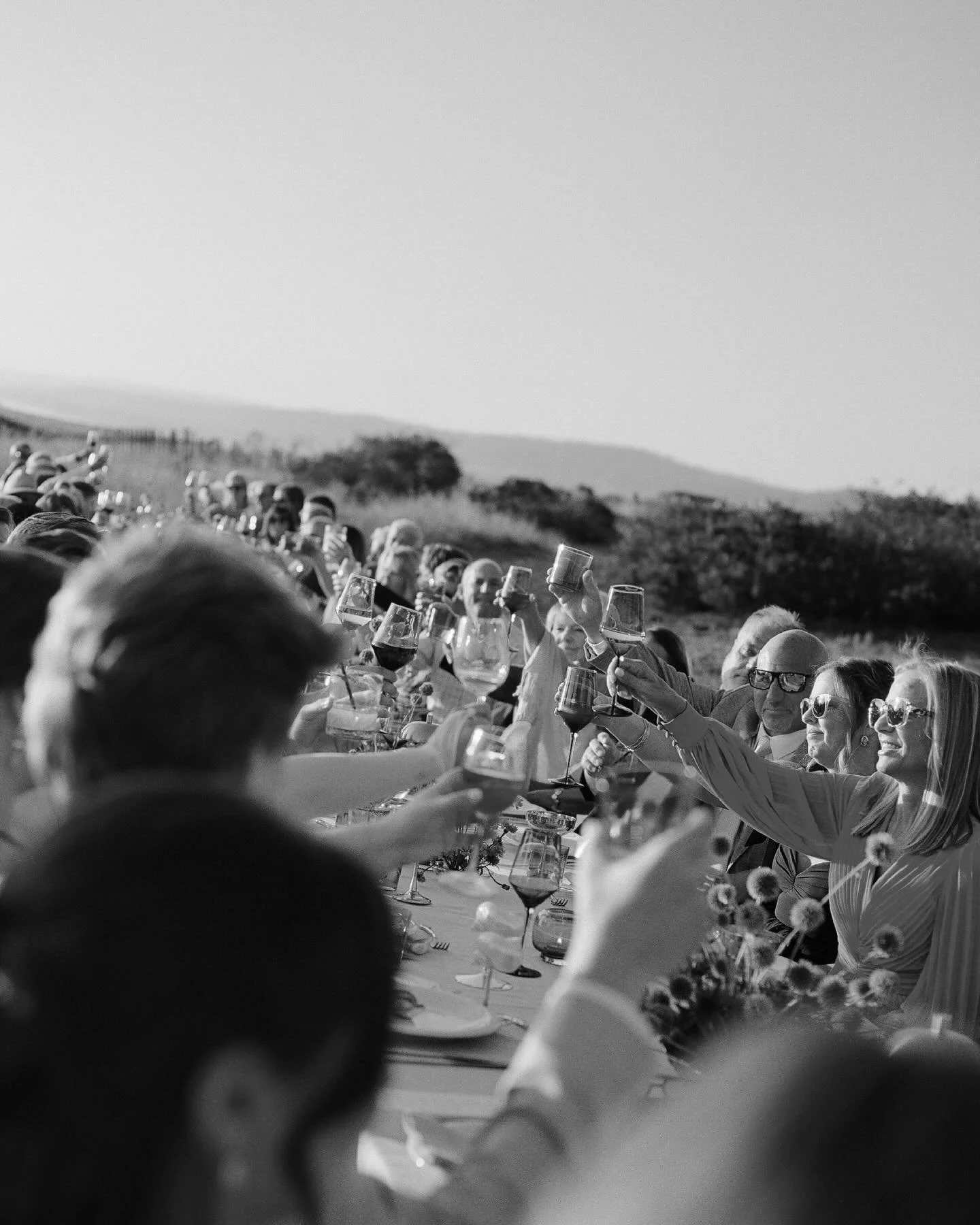 Dinner framed by the horizon.