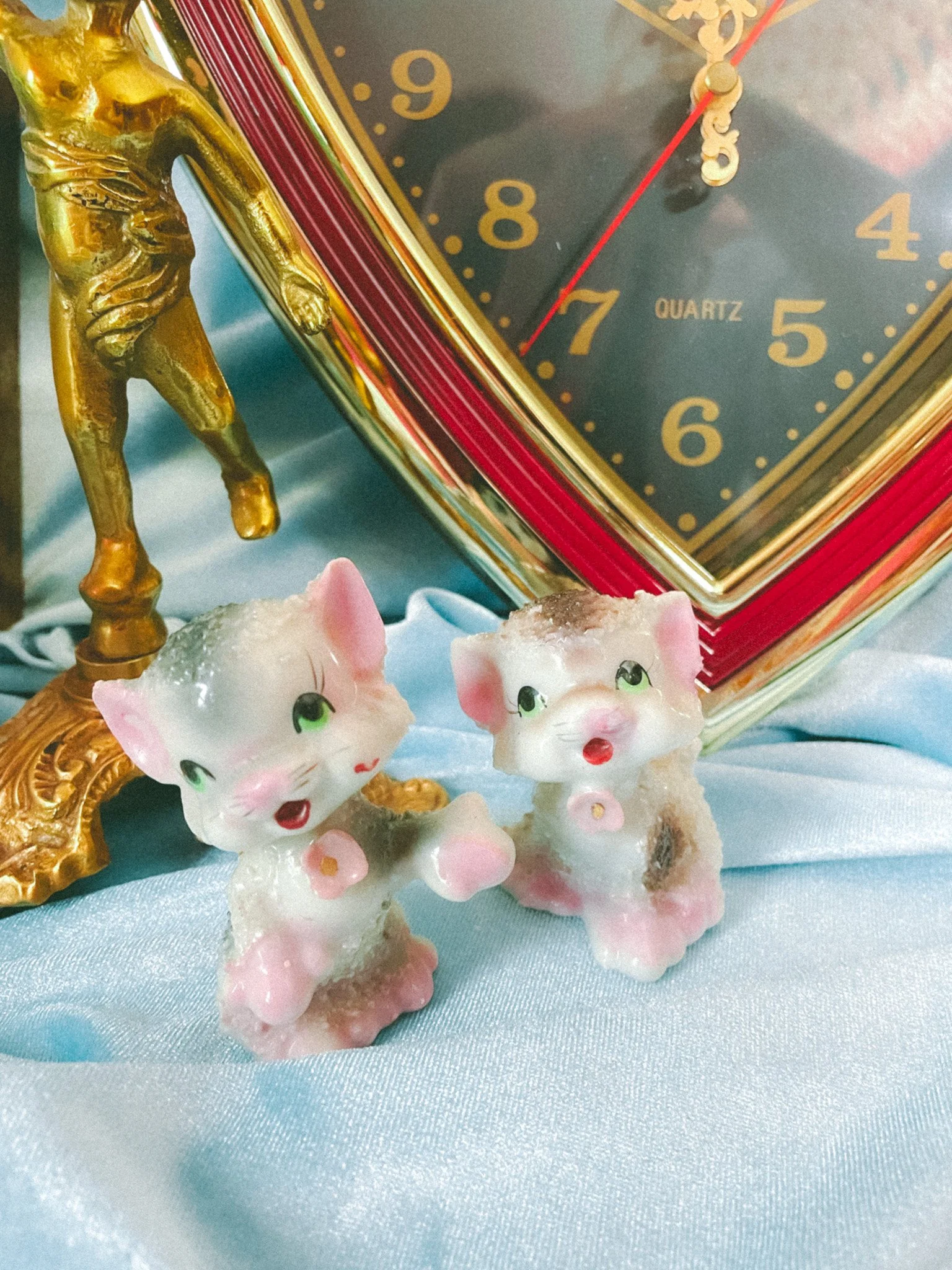 *NEW* anthropomorphic spaghetti cat figurine pair