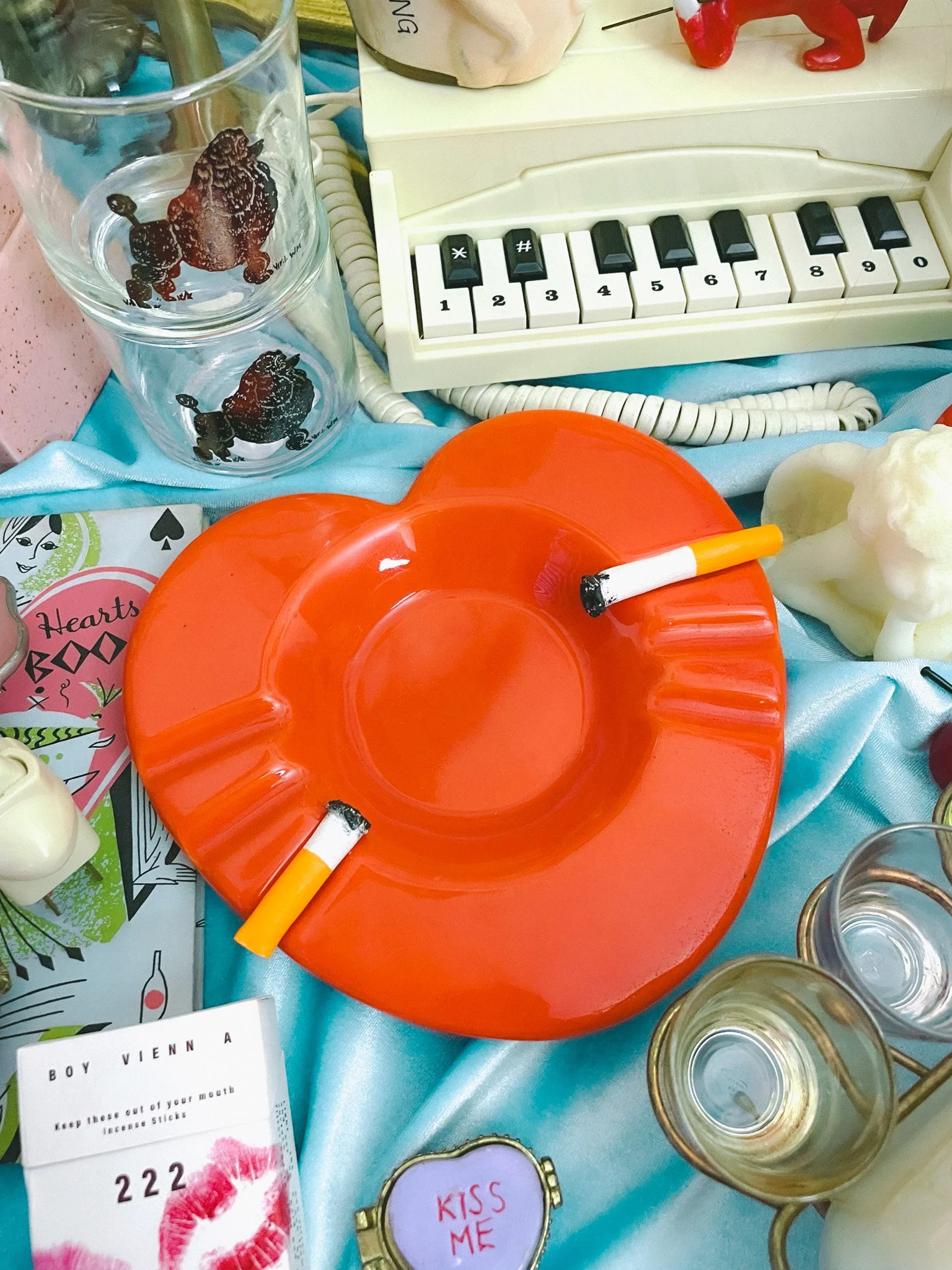 *NEW* ceramic large red heart ashtray