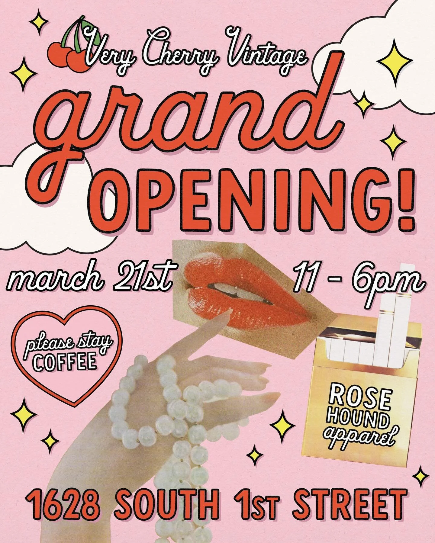 🍒 mark ur calendars hotties&hellip;our lil pink shop is OPENING her doors oh so soon!!! 🍒

☁️ join us from 11-6pm on MARCH 21st for the vintage shop opening of ur dreams, overflowing w kitschy trinkets &amp; one of a kind finds ☁️

we&rsquo;ll have