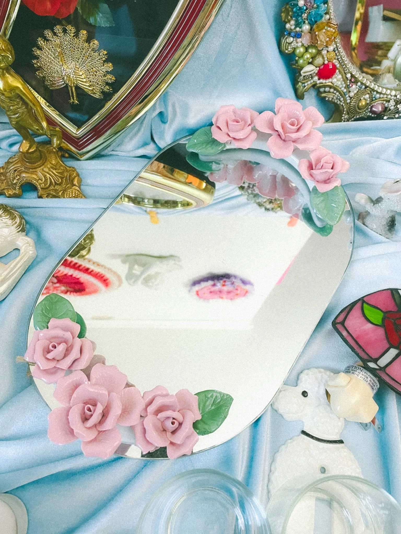 *NEW* pink rose mirrored vanity tray