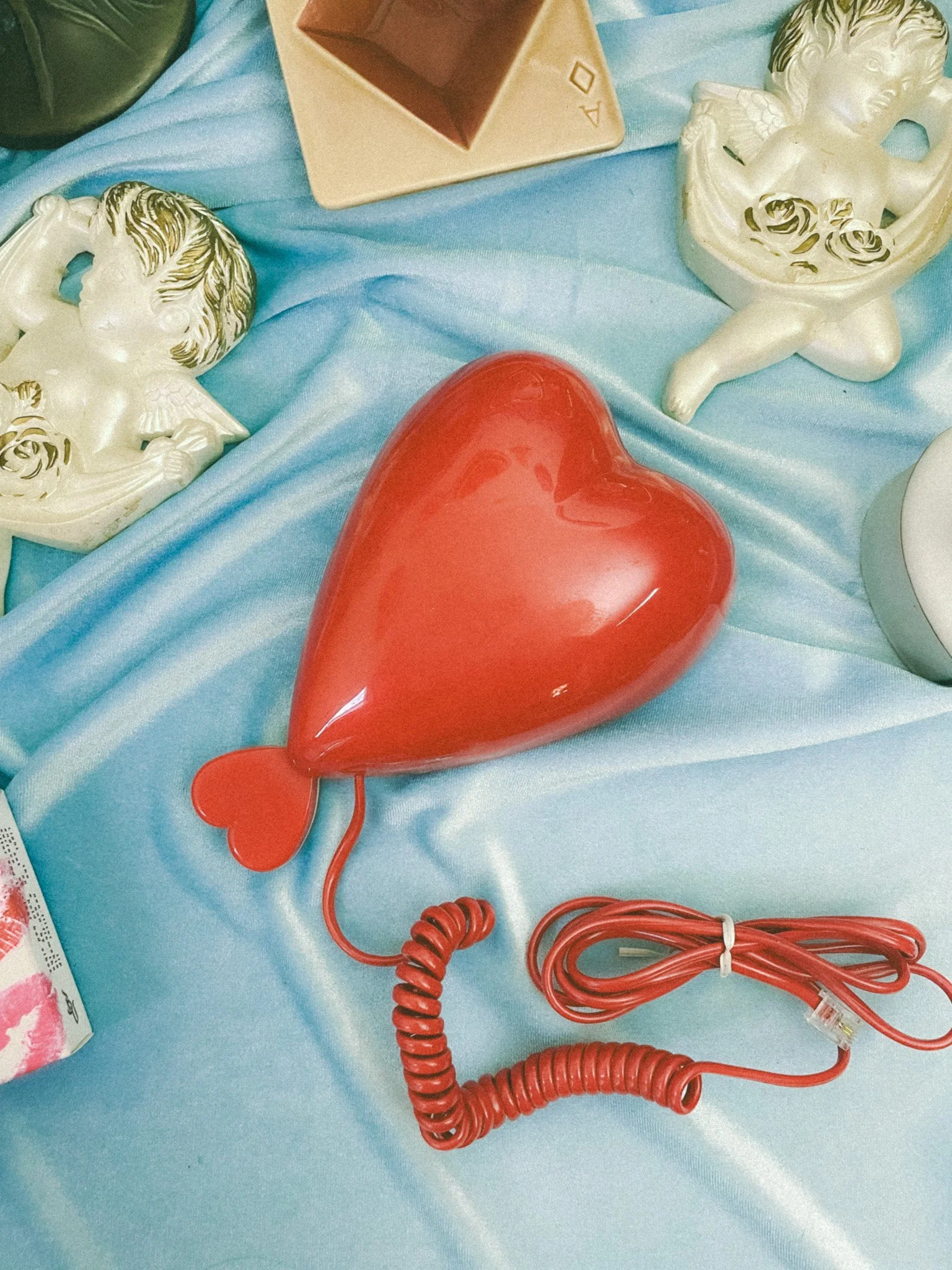 *NEW* red heart landline phone