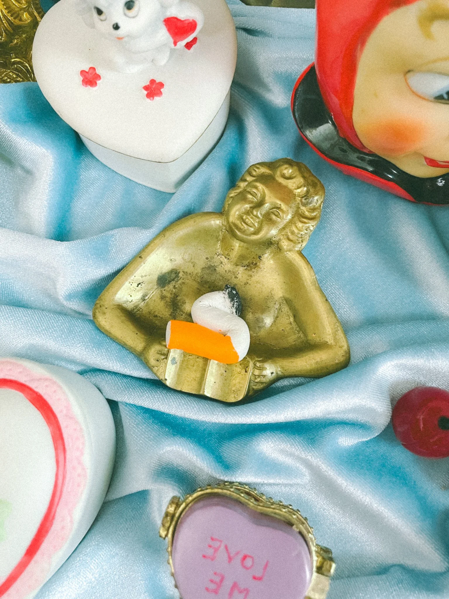 *NEW* brass risqué lady ashtray