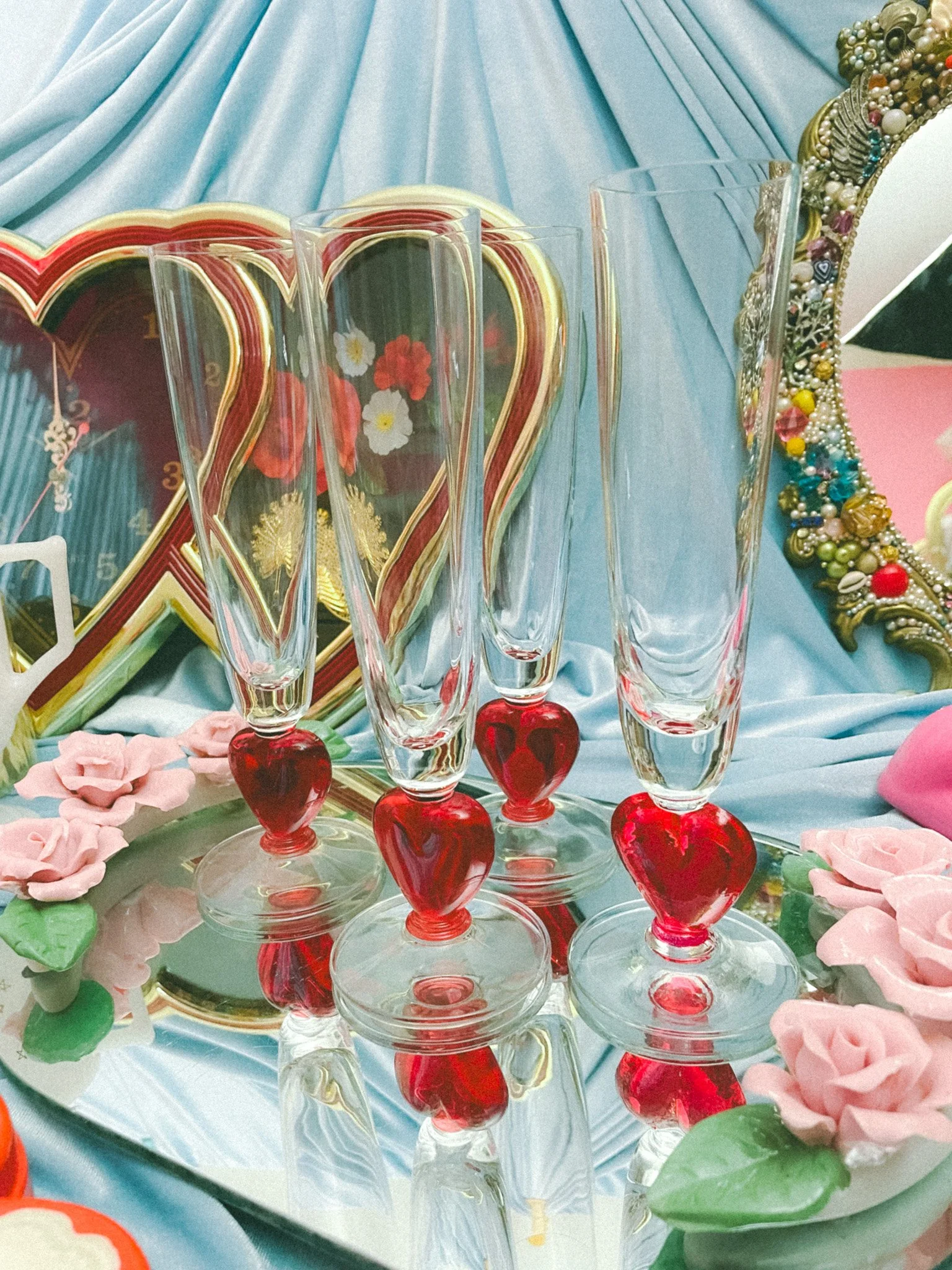 *NEW* glass heart champagne flutes - sold separately