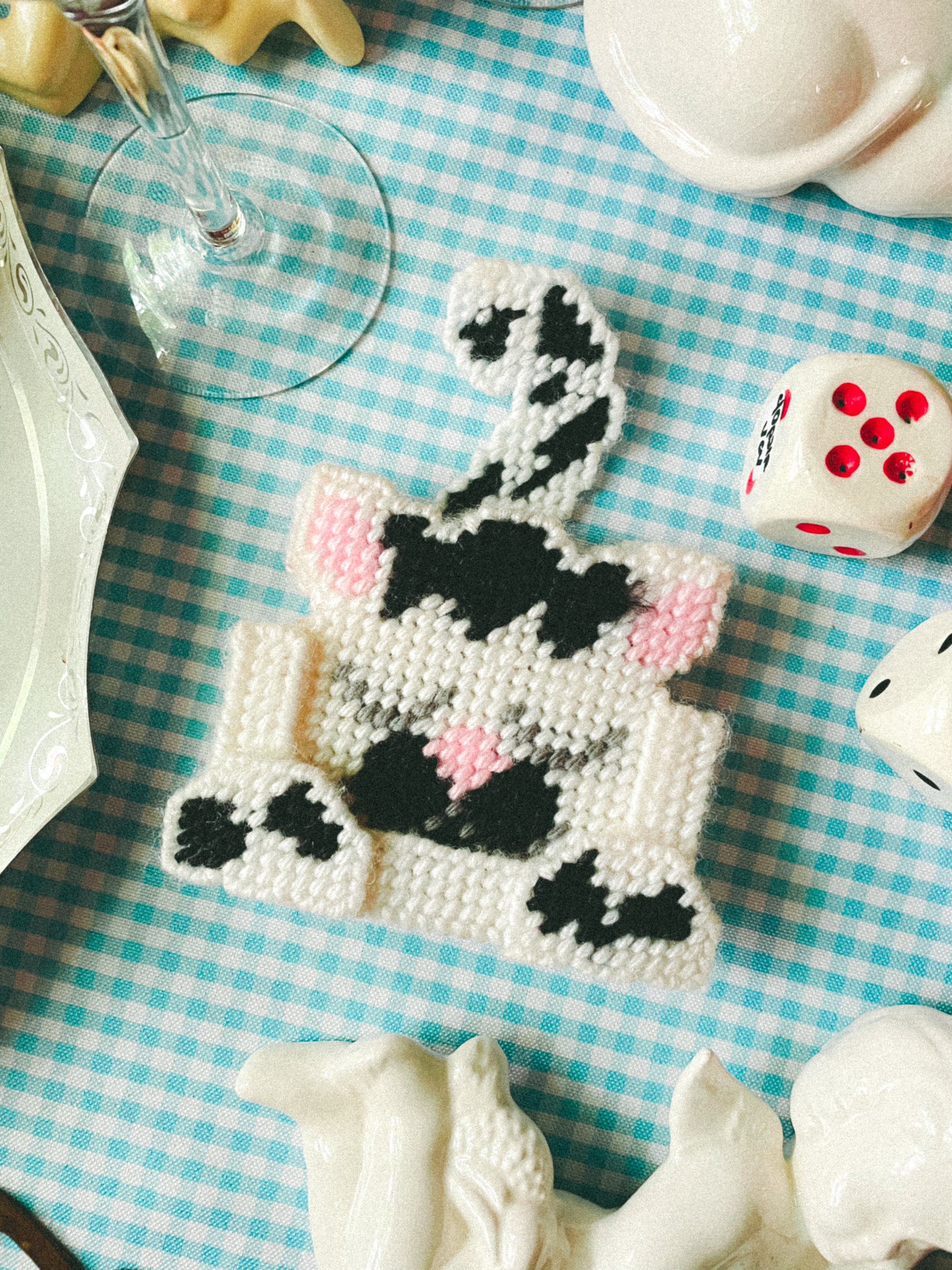 cat canvas coaster set