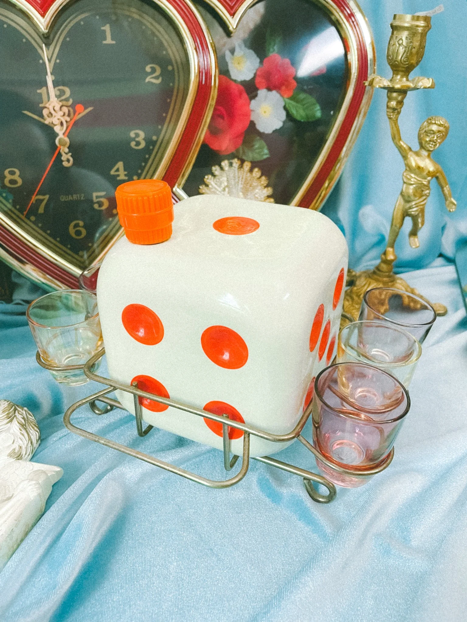 *NEW* rare ceramic dice decanter & glass set