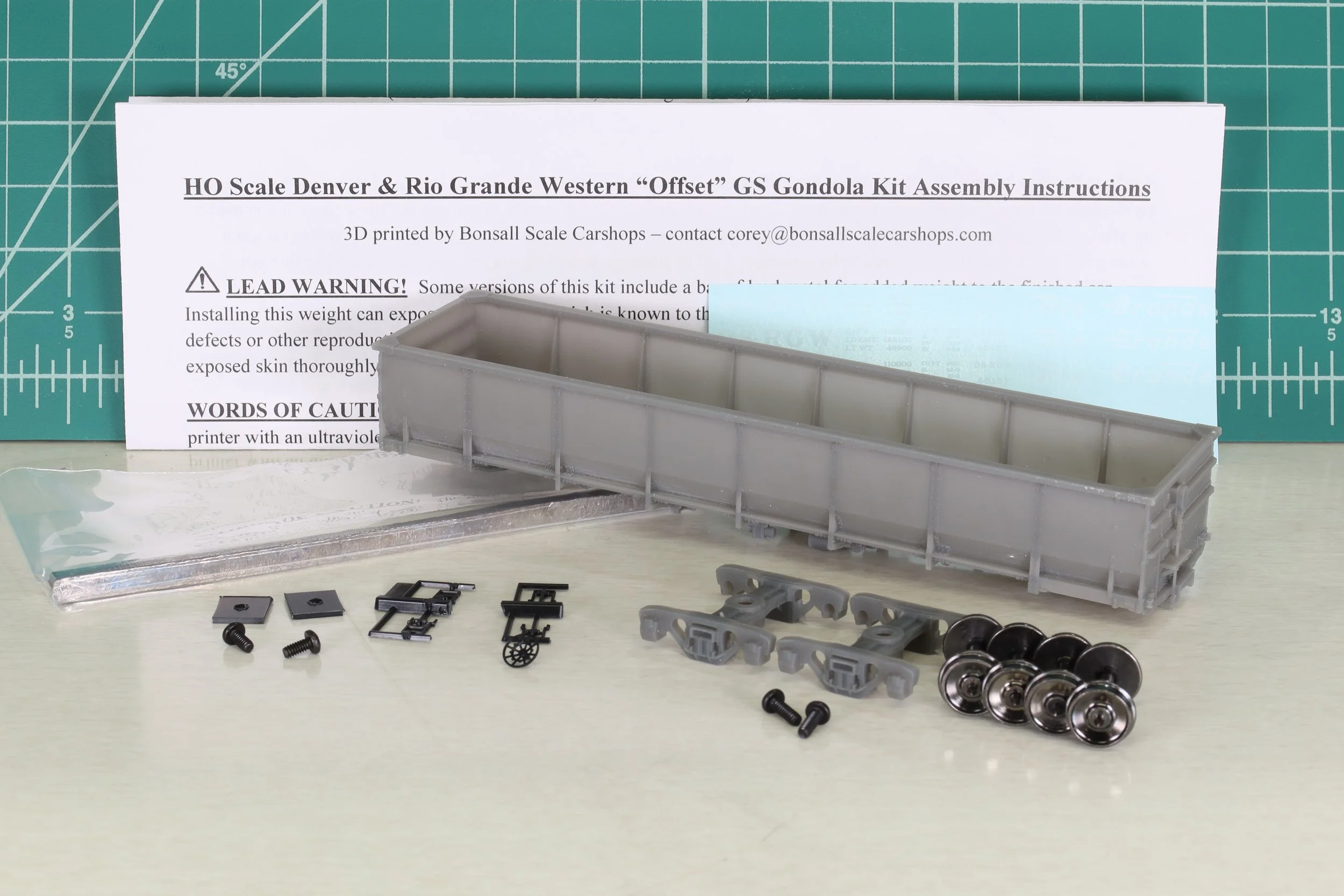 HO Scale D&RGW Offset 42ft GS Gondola (45k Series) - Late Era